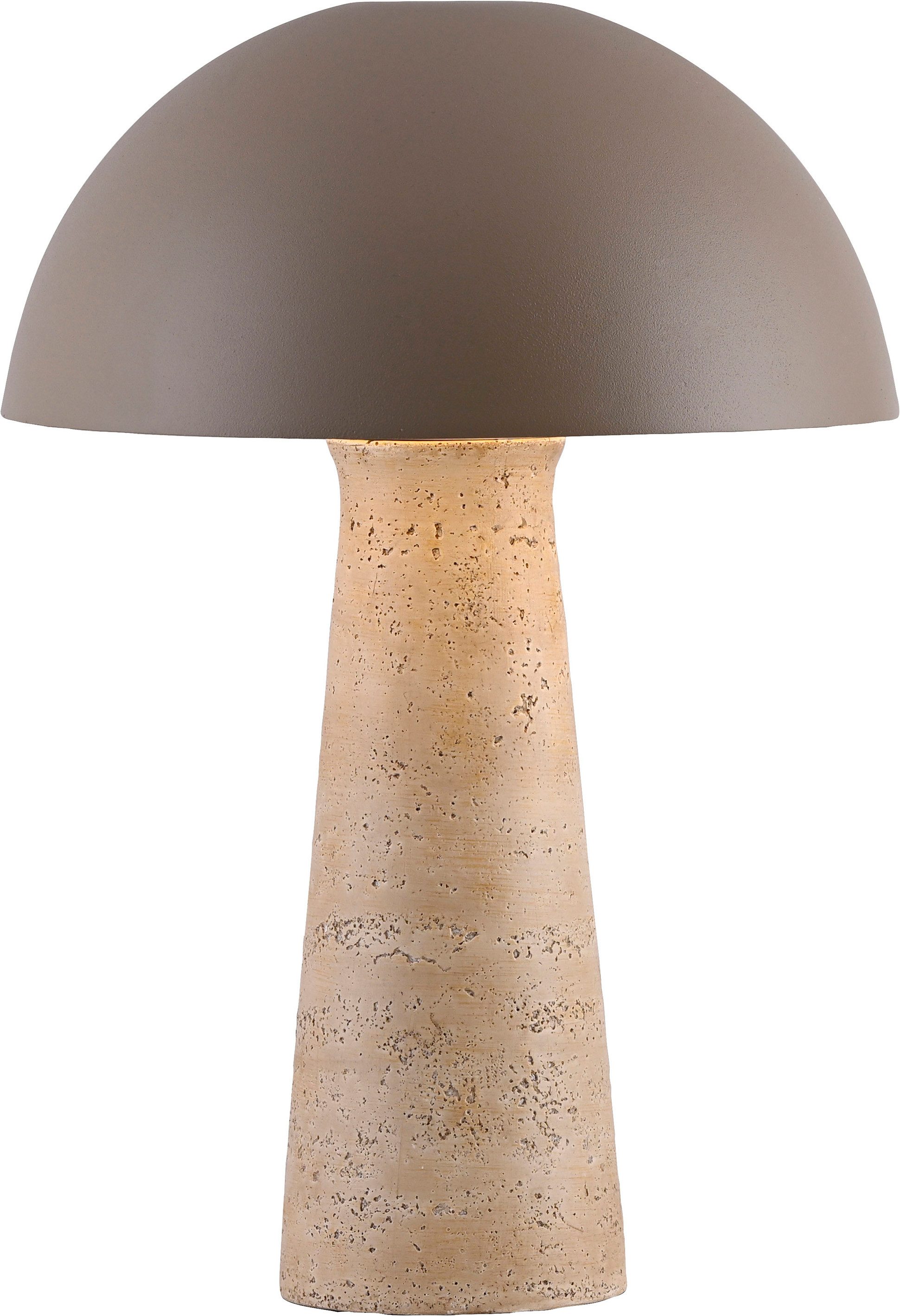 JUST LIGHT Tischleuchte SOPPER, Ein-/Ausschalter, Leuchtmittel wechselbar, exkl. Leuchtmittel, Schnurschalter,Sockel Travertinoptik,Metall-Schirm