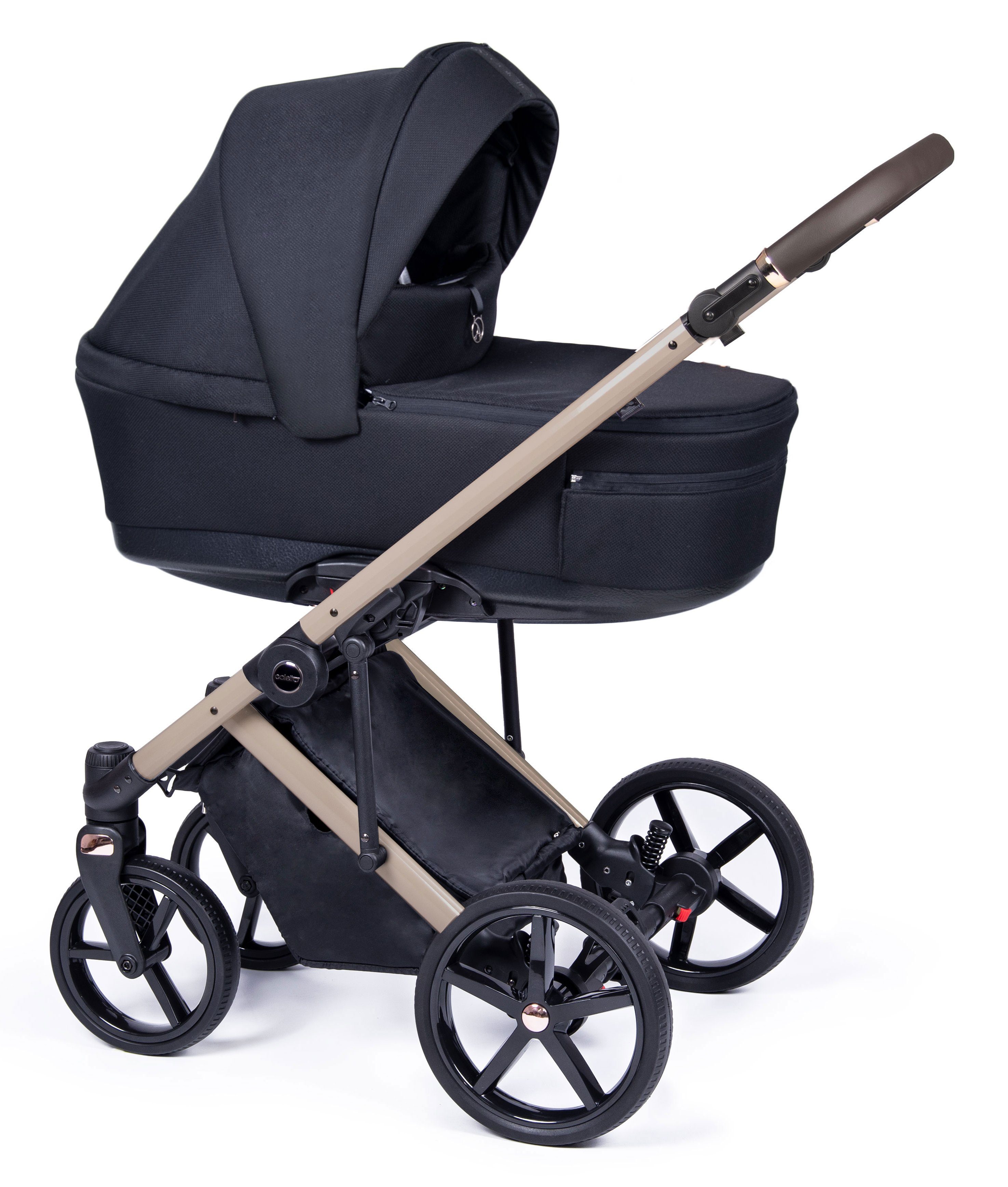 babies-on-wheels Kombi-Kinderwagen 2 in beige - Kinderwagen-Set in Teile = Schwarz 24 - Fado 1 14 Designs Gestell
