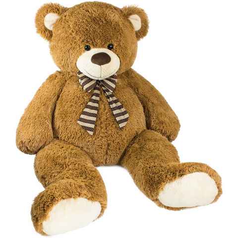 BRUBAKER Kuscheltier Riesen XXL Teddybär (150 cm) (1-St., mit gestreifter Schleife), großer Teddy Bär, Stofftier Plüschtier