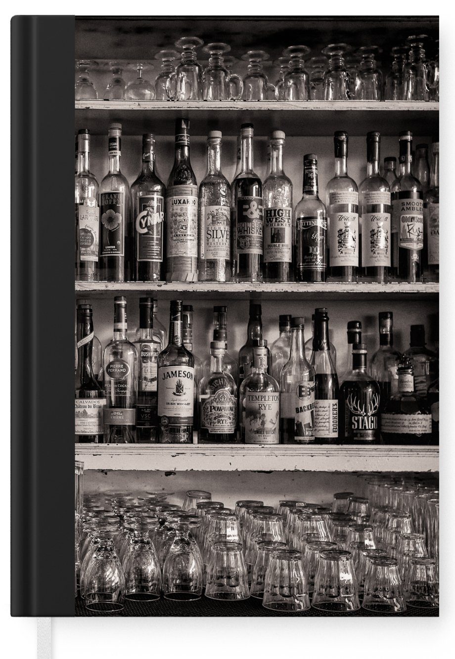 MuchoWow Notizbuch Bar - 98 Seiten, Notizheft, Alkohol Haushaltsbuch - Stilleben, Tagebuch, Merkzettel, Journal, Spirituosen A5, 
