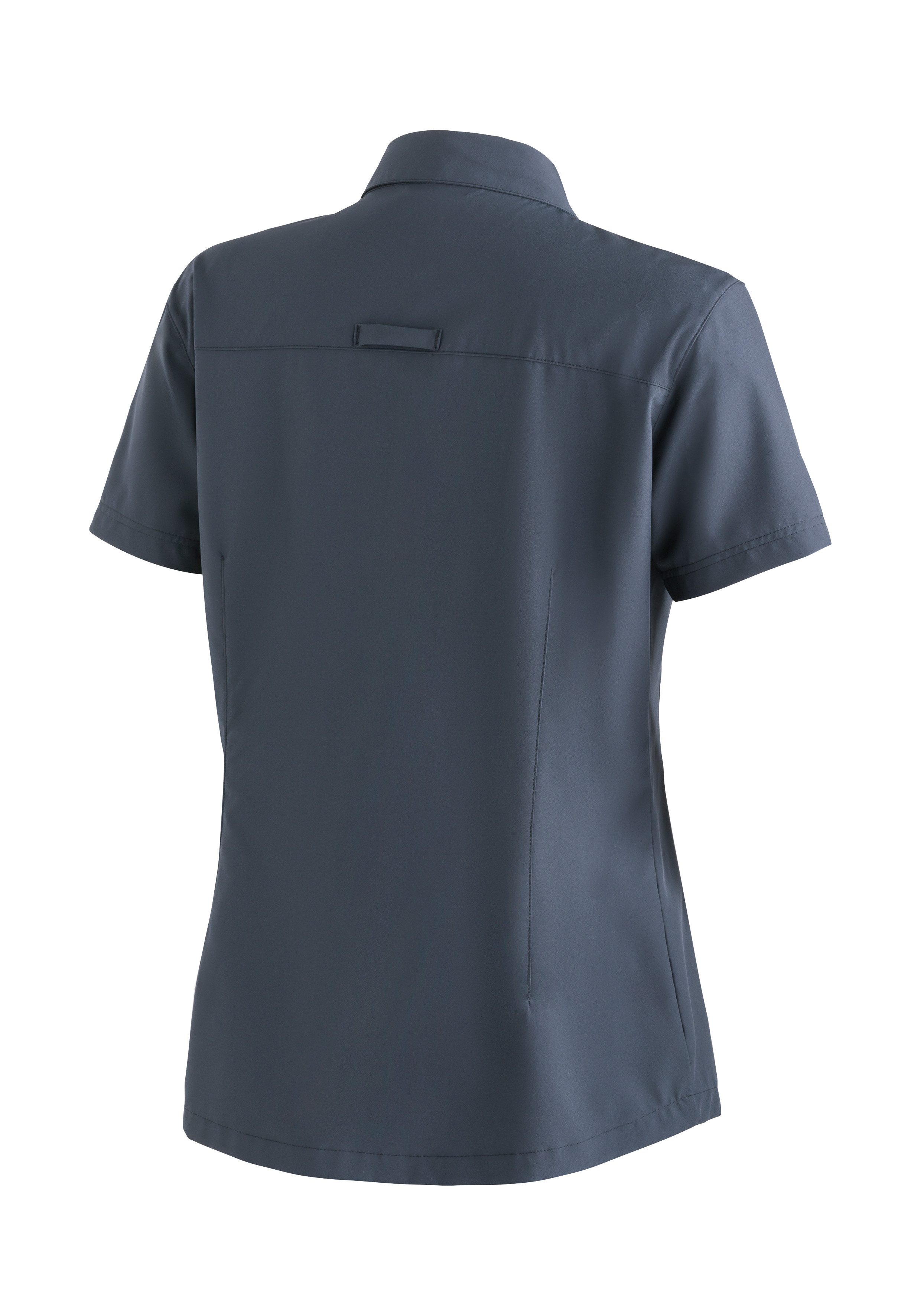 Maier Sports Funktionsbluse Magos S/S W Damen Hemdbluse, atmungsaktives Freizeit-Hemd, Taillierter Schnitt