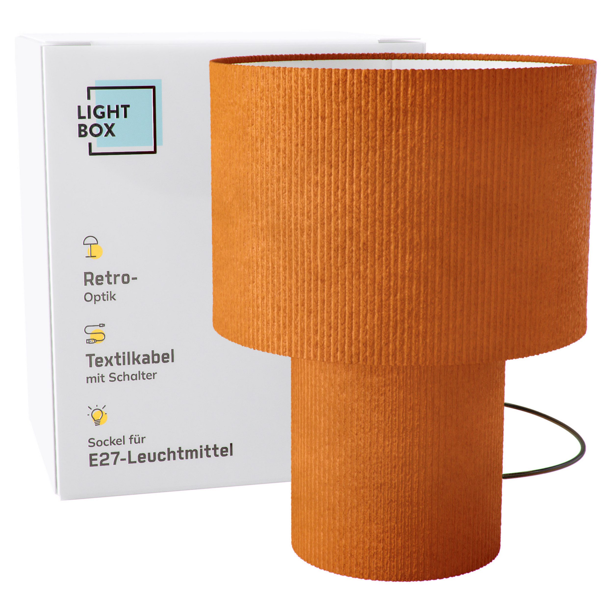 Lightbox Tischleuchte, ohne Leuchtmittel, Retro Tischlampe, günstig online kaufen