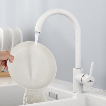 AuraLum pro Küchenarmatur Wasserhahn Küche Mischbatterie Küche 360° Drehbar Küche Armatur Hochdruck