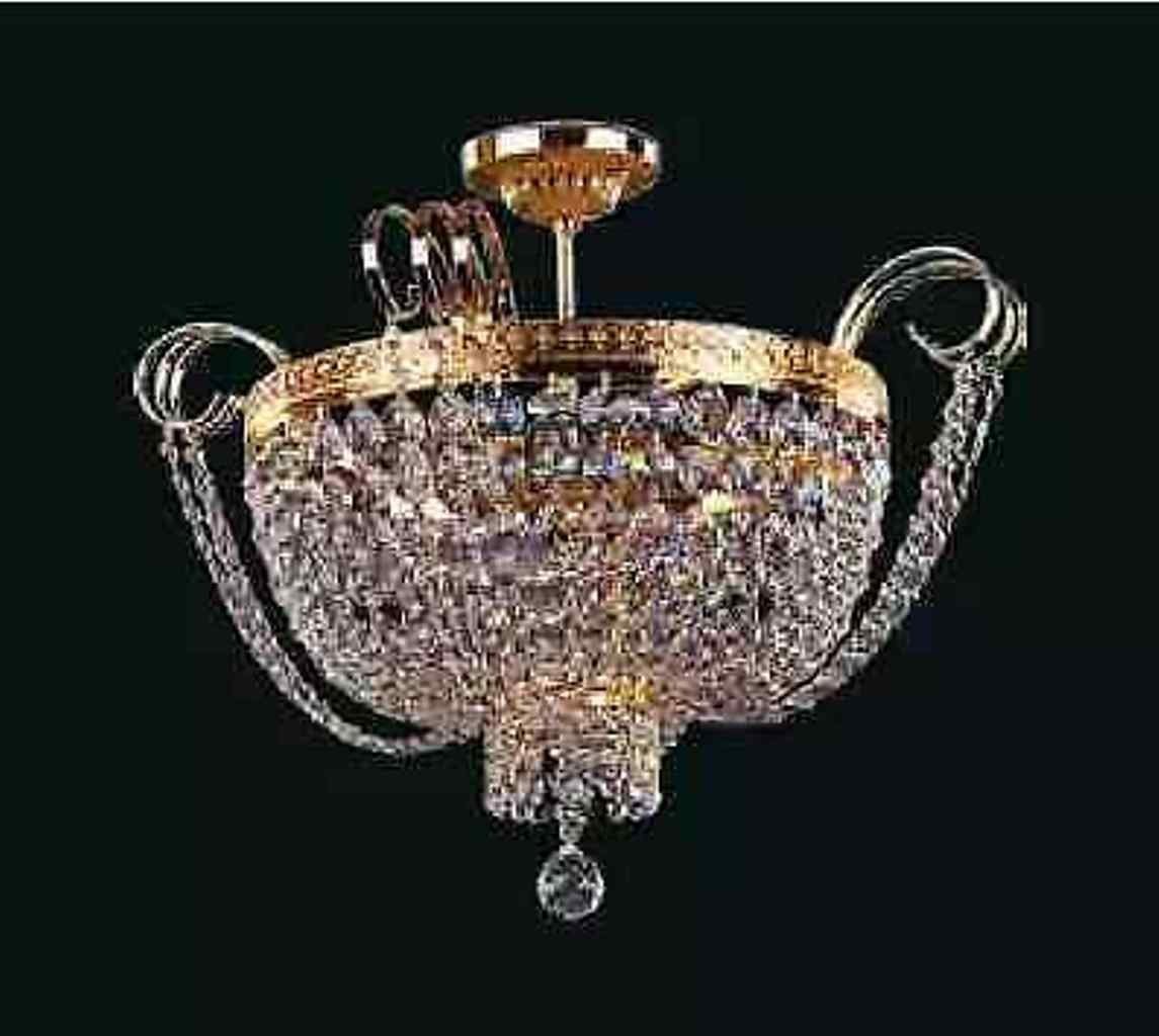 JVmoebel Deckenleuchte Deckenleuchter Luxus Kronleuchter Deckenlampe Lüster Gold Kristall, Made in Europa