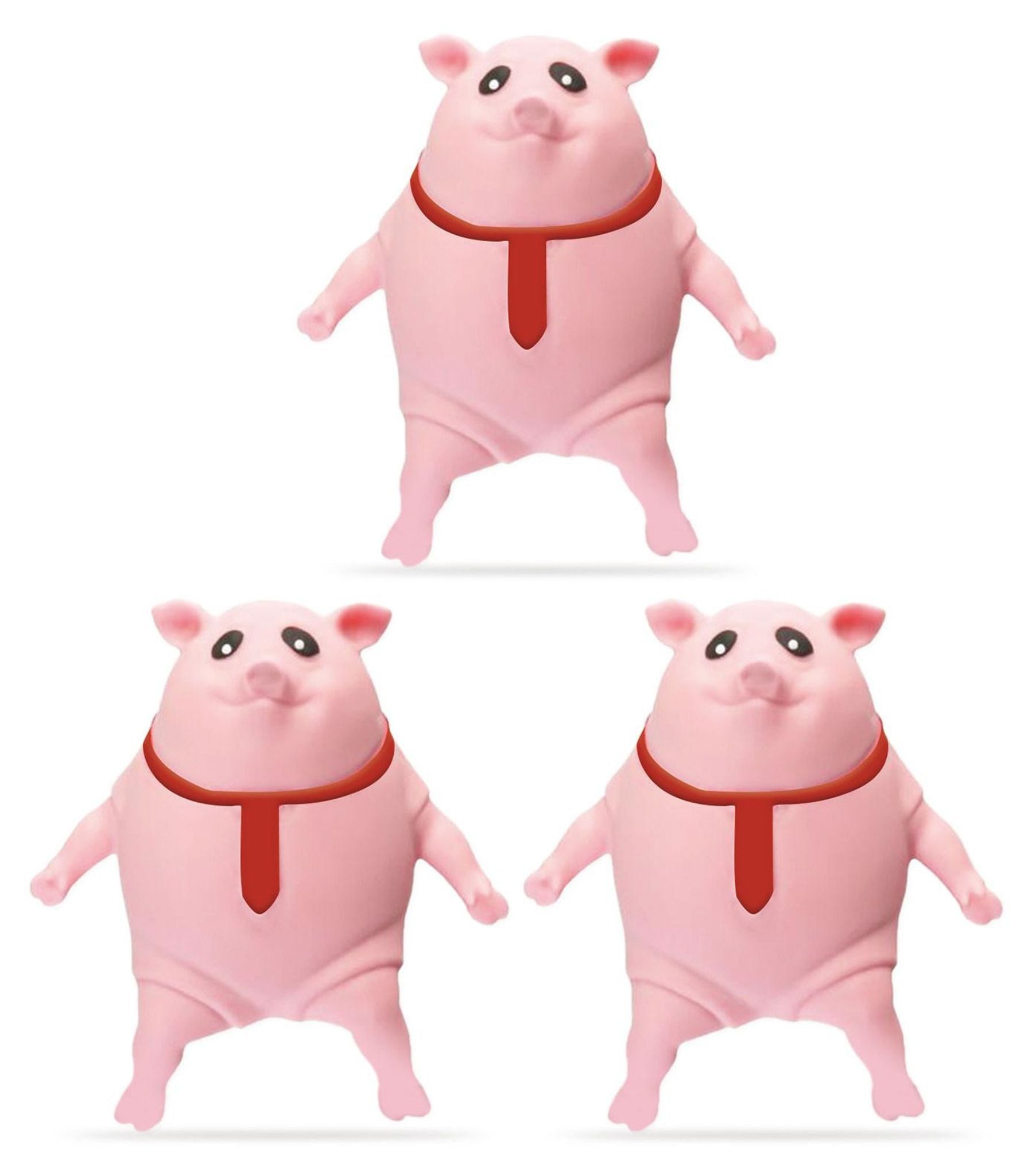 FELIXLEO Tierkuscheltier 3er Set Drück Schweinchen Stressabbau Spielzeug elastisch Fidget