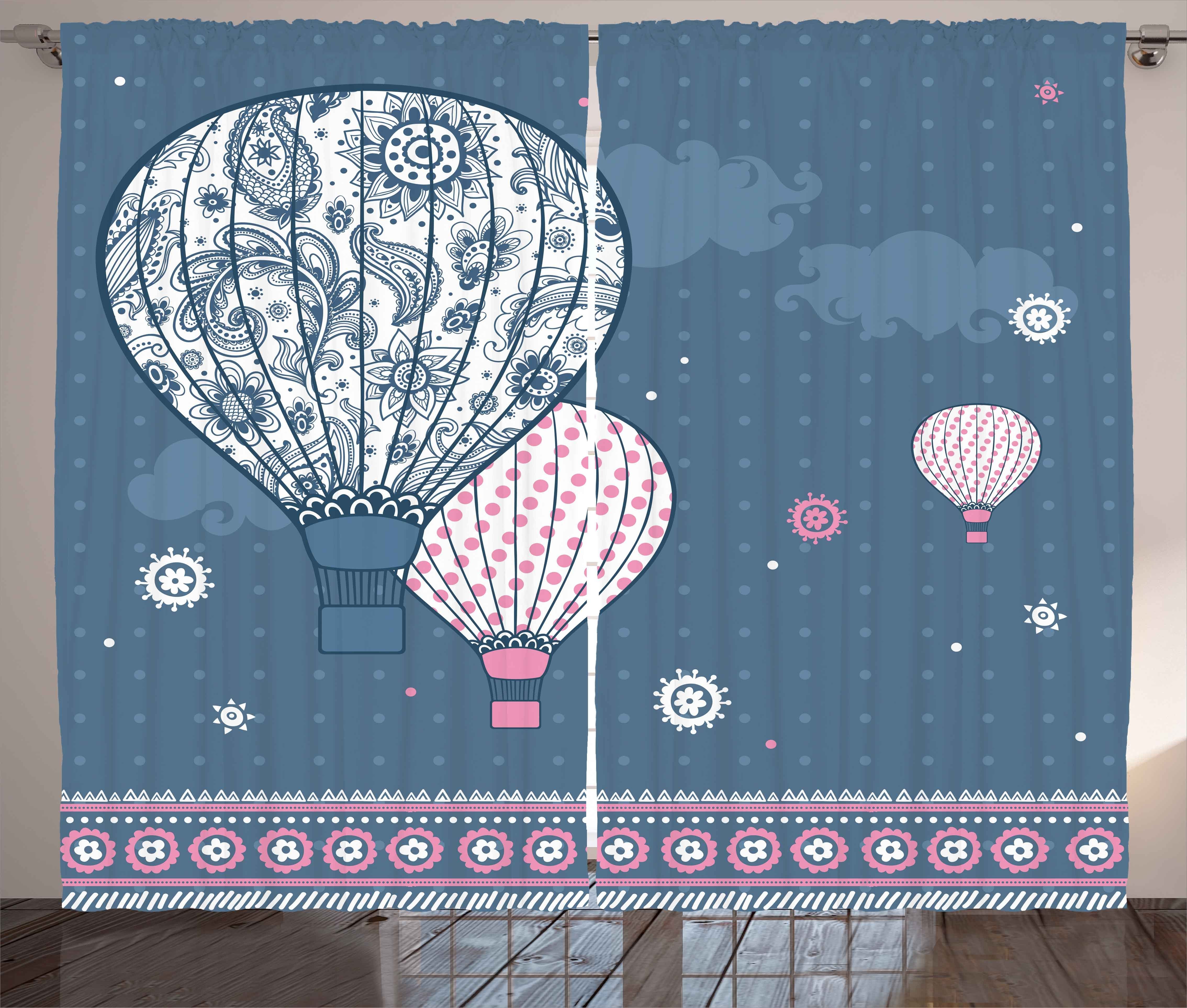 Schlaufen Vorhang Retro Kräuselband Balloons Gardine mit Air Abakuhaus, Tupfen Schlafzimmer Haken, und