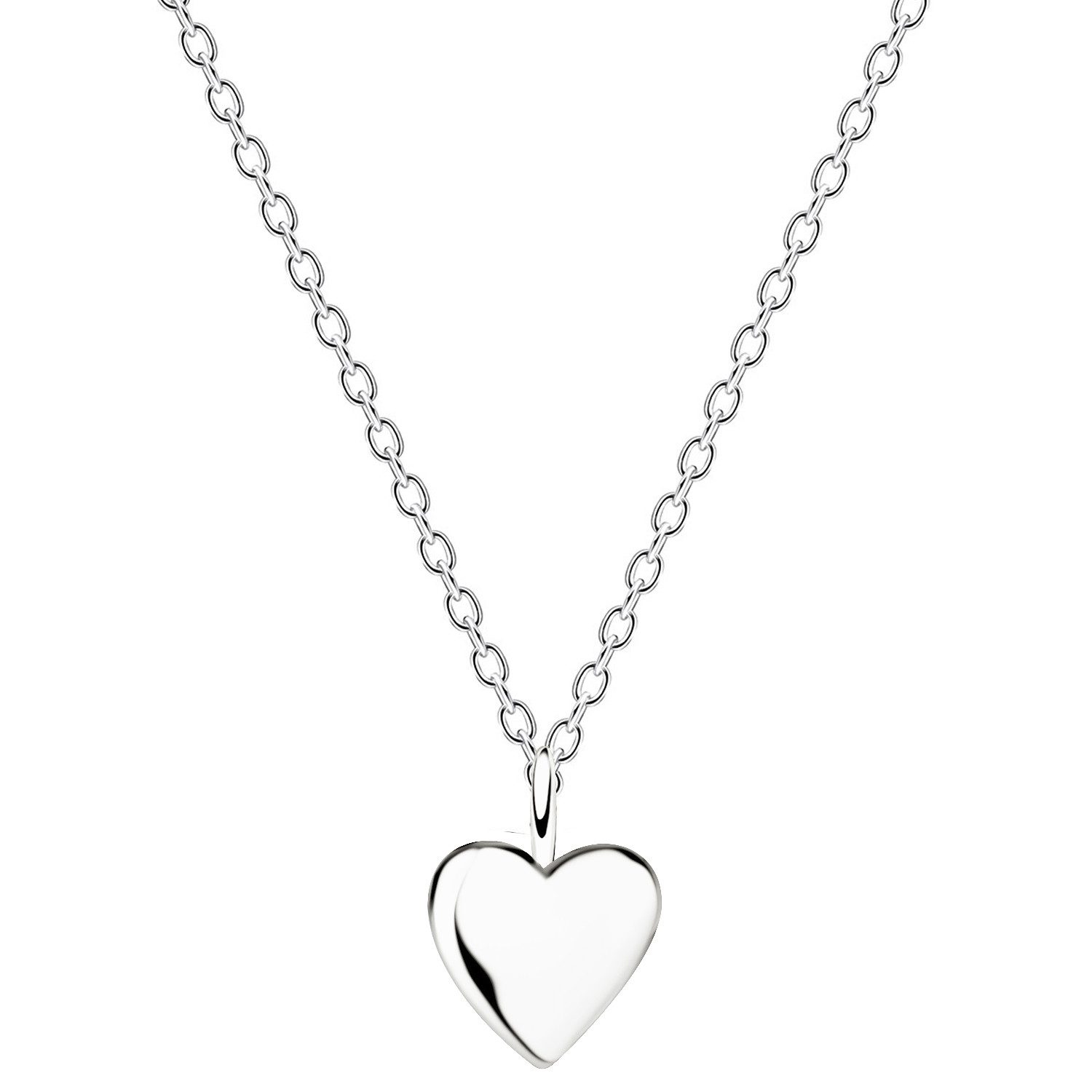 Kette mit Anhänger 925 Silber Halskette Mini Herz Anhänger Herzkette Herzanhänger Mädchen