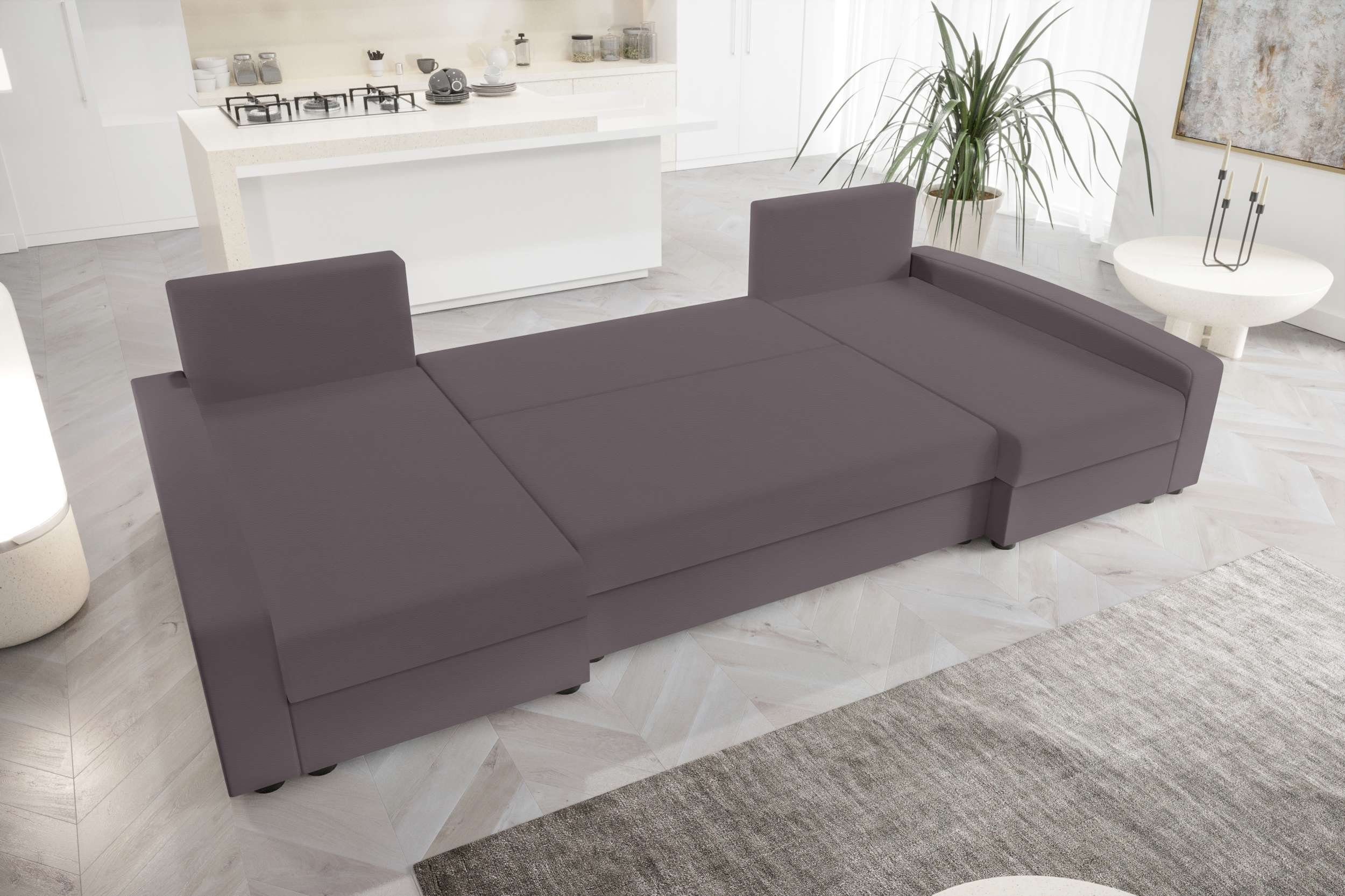 Bettfunktion, Design Stylefy mit Addison, mit Bettkasten, U-Form, Sitzkomfort, Modern Wohnlandschaft Eckcouch, Sofa,