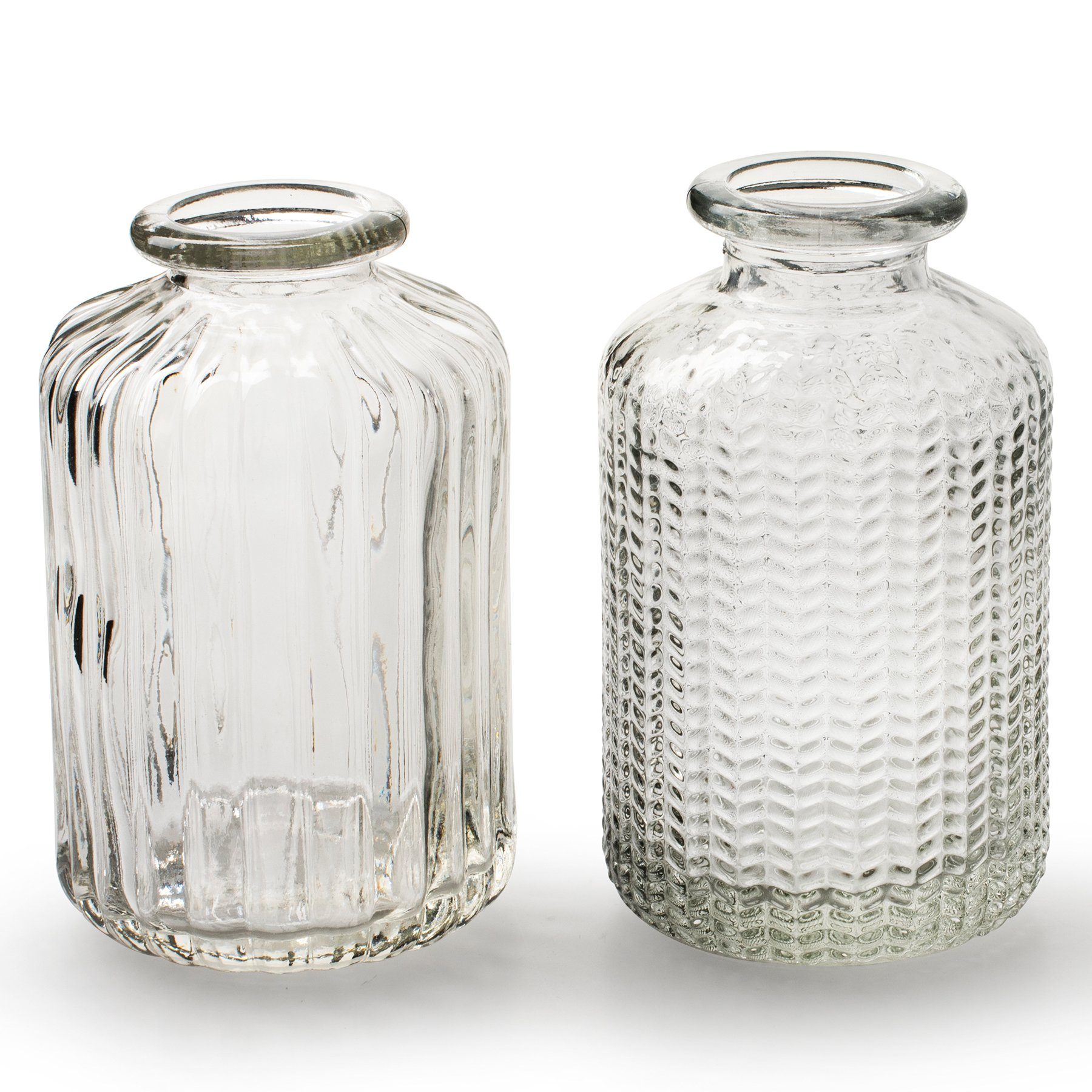 Annastore Dekovase 12 x kleine Vasen aus Glas Vintage - Вази для квітів (Tischvasen, Glasvasen, Dekoflaschen), H 10 cm - Ø 6 cm, Glasflaschen, Glasfläschchen, Deko-Flaschen