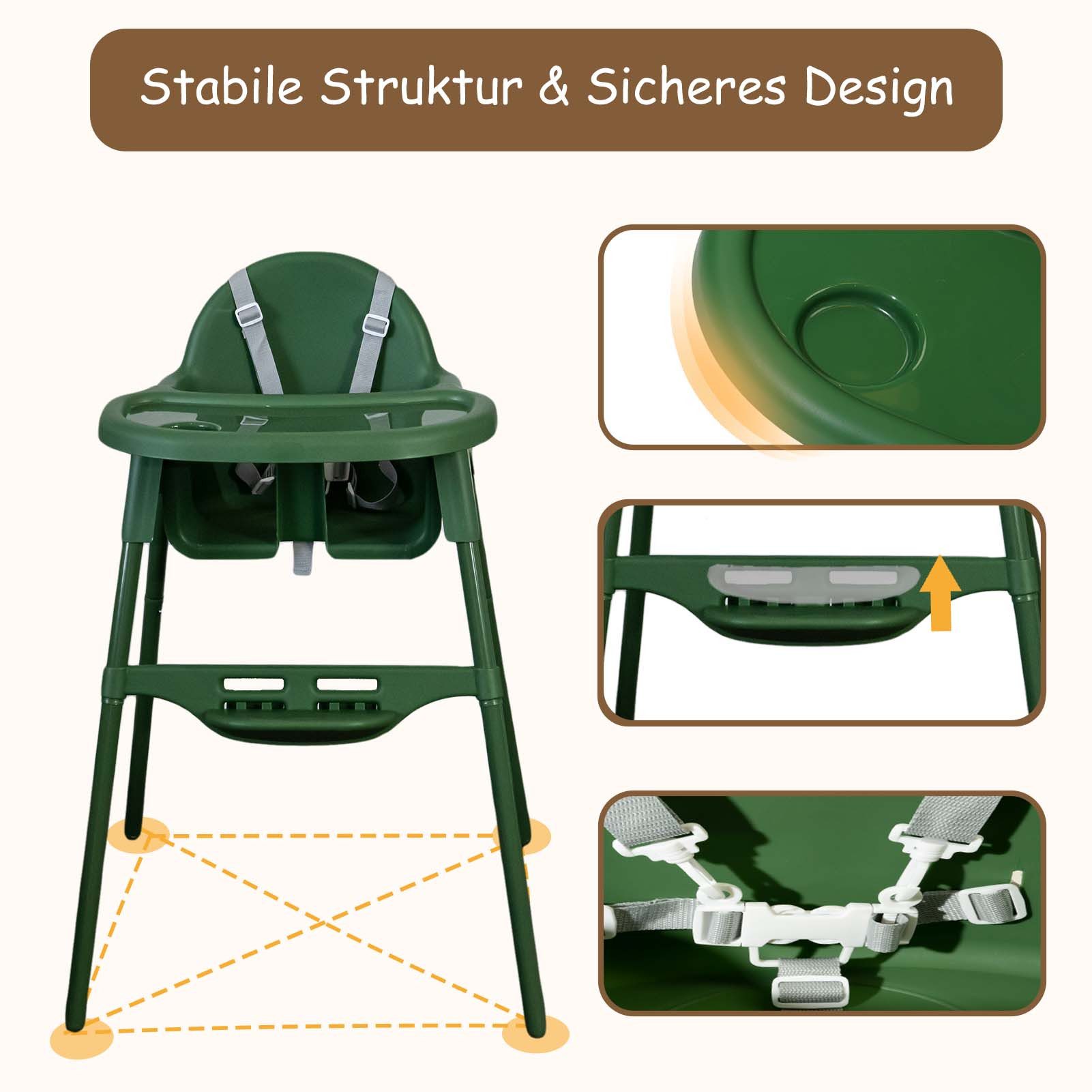 Yalion Kinderstuhl Kinderstuhl mit Tablett- Höhenverstellbarer Baby Chair K günstig online kaufen