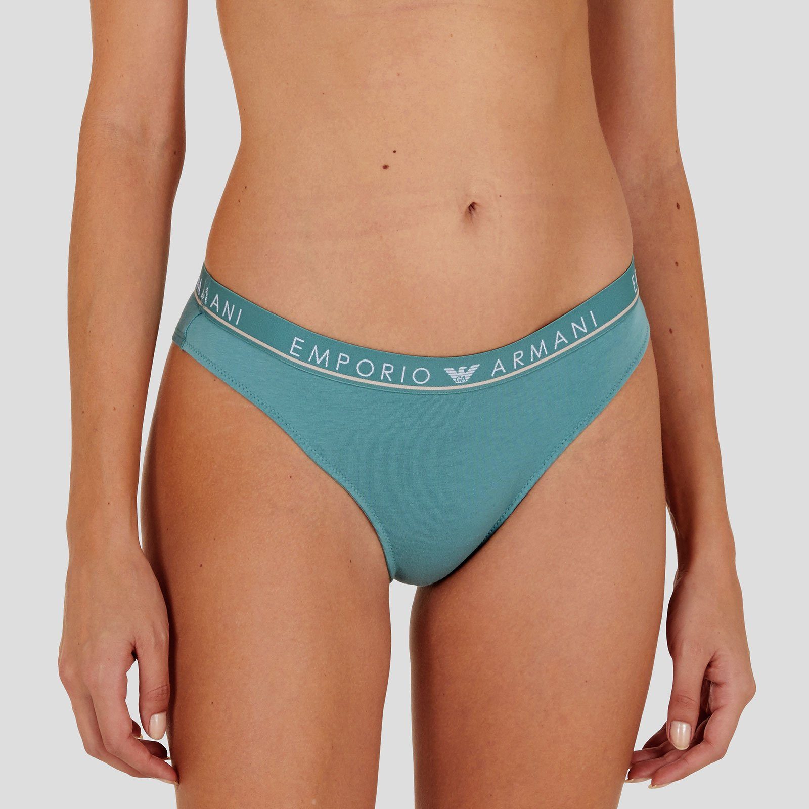 Emporio Armani Brasilslip Brazilian Brief Stretch Cotton (2-St., enthält 2 gleichfarbige Slips) mit umlaufenden Markenschriftzügen