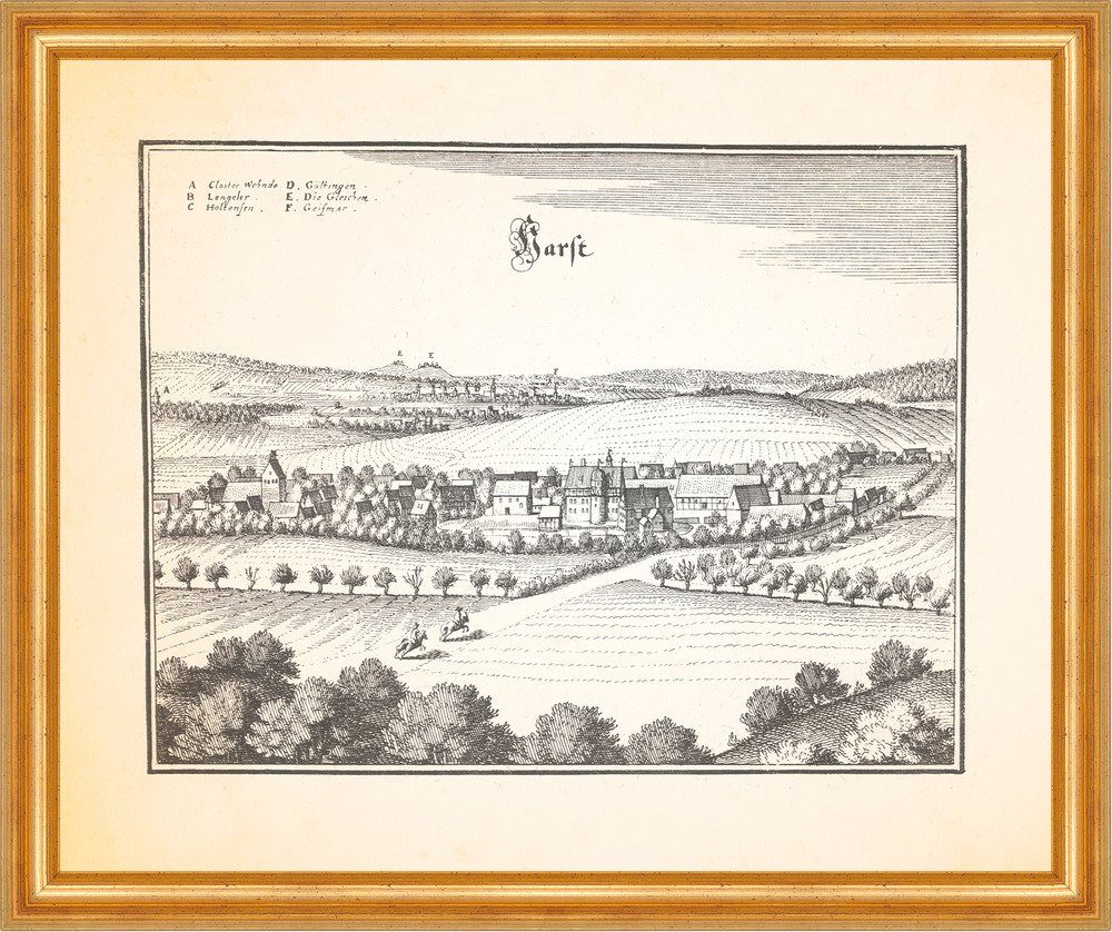 Kunstdruck Harst Harste Schloss Kloster Wehnde Die Gleichen Kupferstich Merian 03