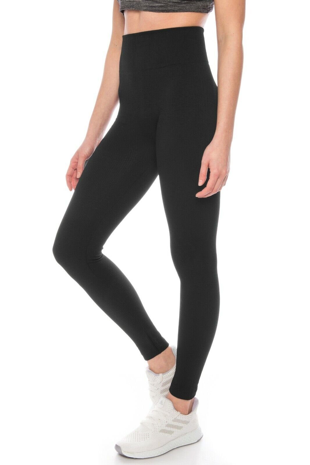 Kendindza Collection Leggings Fleece Rippstrick Winter Thermo leicht wärmend Thermoleggings High-Waist, stretch, leichtes Innenfleece – Bild 3 von 5
