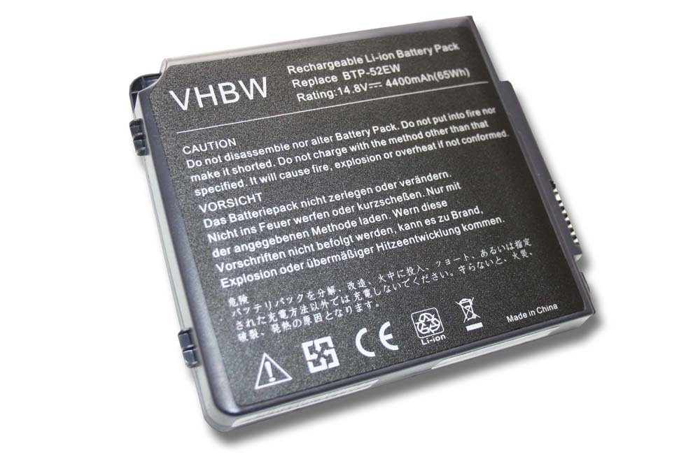 vhbw passend für Aopen Barebook 15556O, 1555A, 1555G, 1556A, 1556G, 1556J, Laptop-Akku 4400 mAh