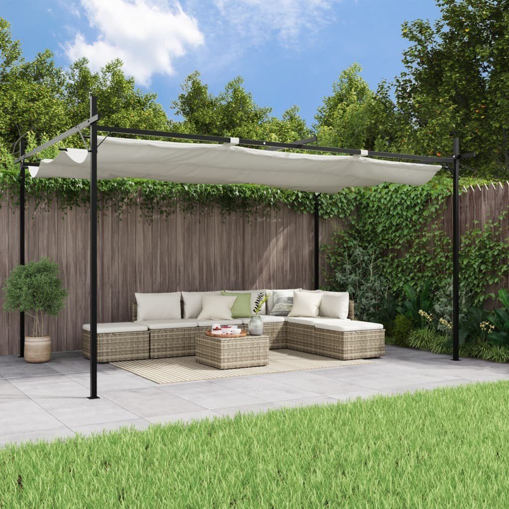 395x292x230 mit Pergola cm Schiebedach vidaXL Partyzelt Creme