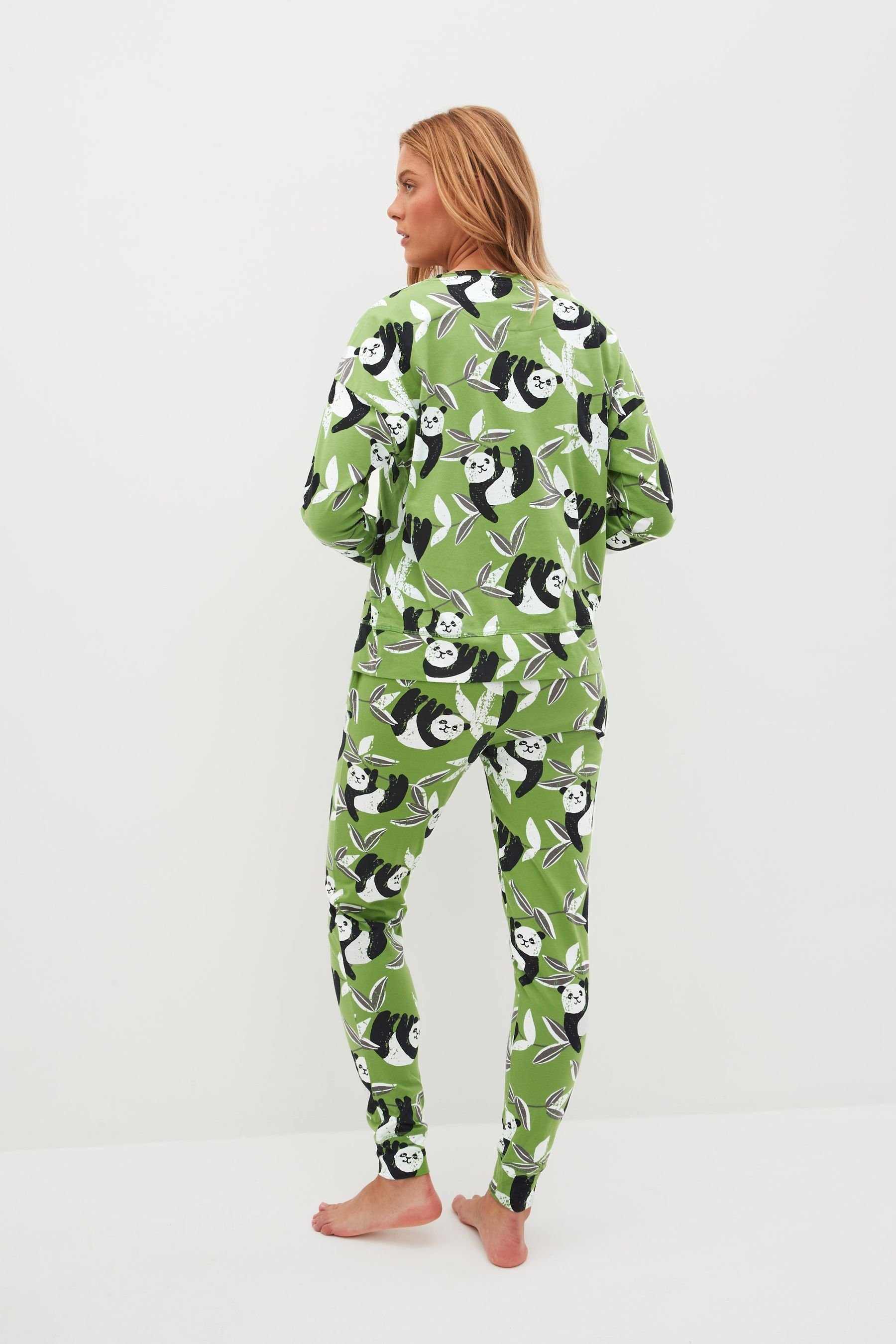 (2 Pyjama Baumwolle aus Green Next Pyjama Langärmeliger tlg)