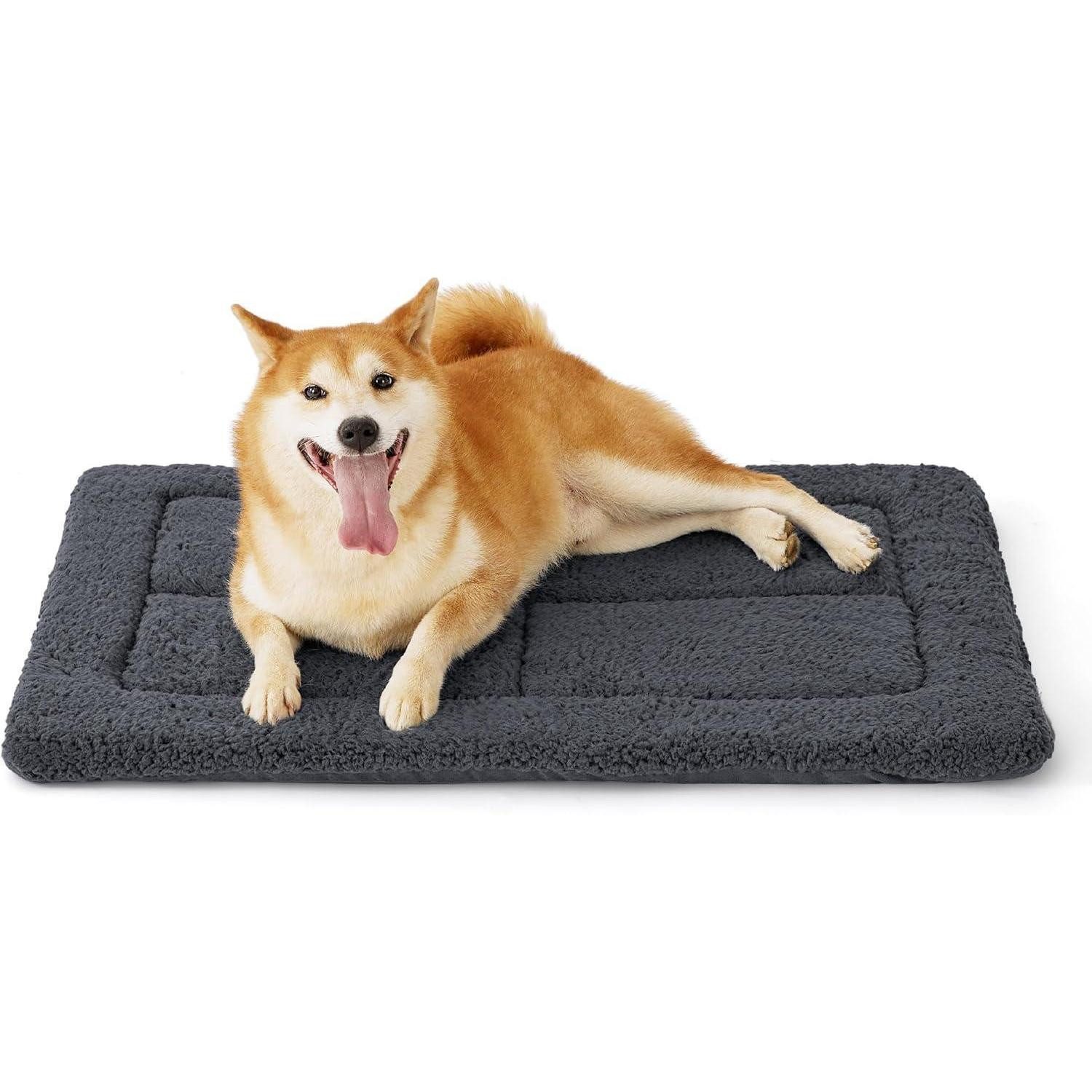 Hundematte Waschbare Hundematte Mittelgroße Hunde 89x58 cm Hundekissen Grau