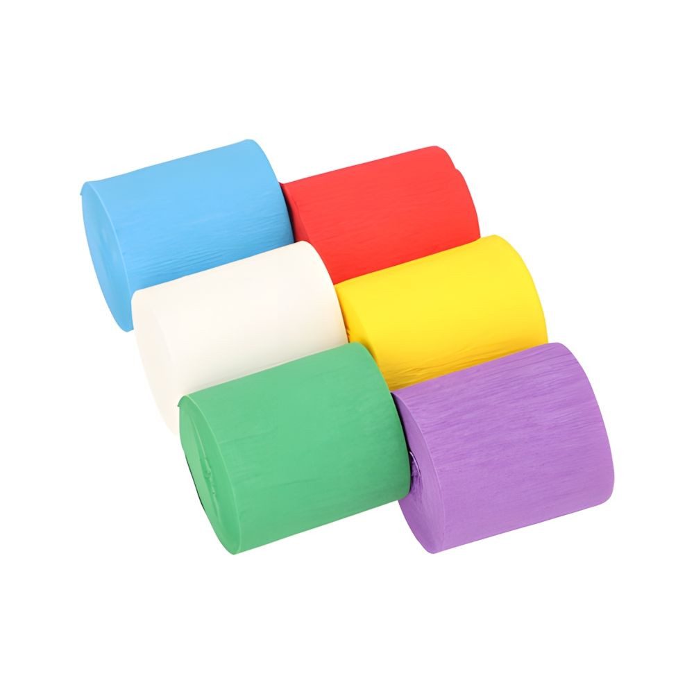 PAPSTAR Kreppband Rollen Krepp-Bänder 10 m x 5 cm farbig sortiert wasserfest 60 Stk