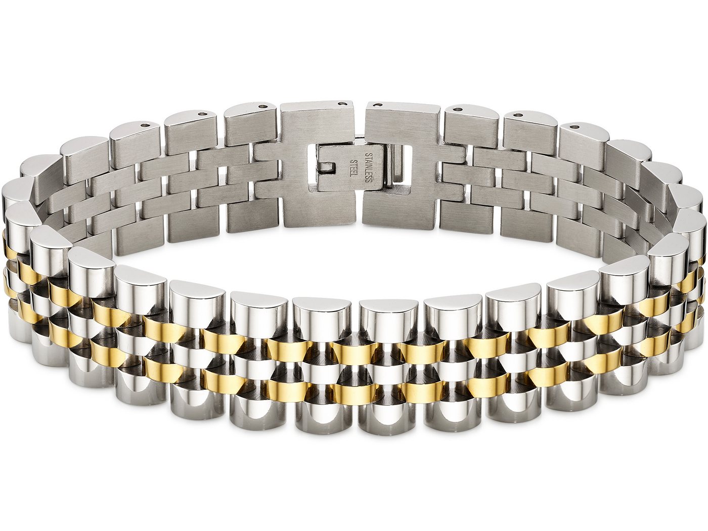 Aniston JEWELRY & WATCHES Edelstahlarmband Edelstahlarmband Gelbgold-und Silberfarben
