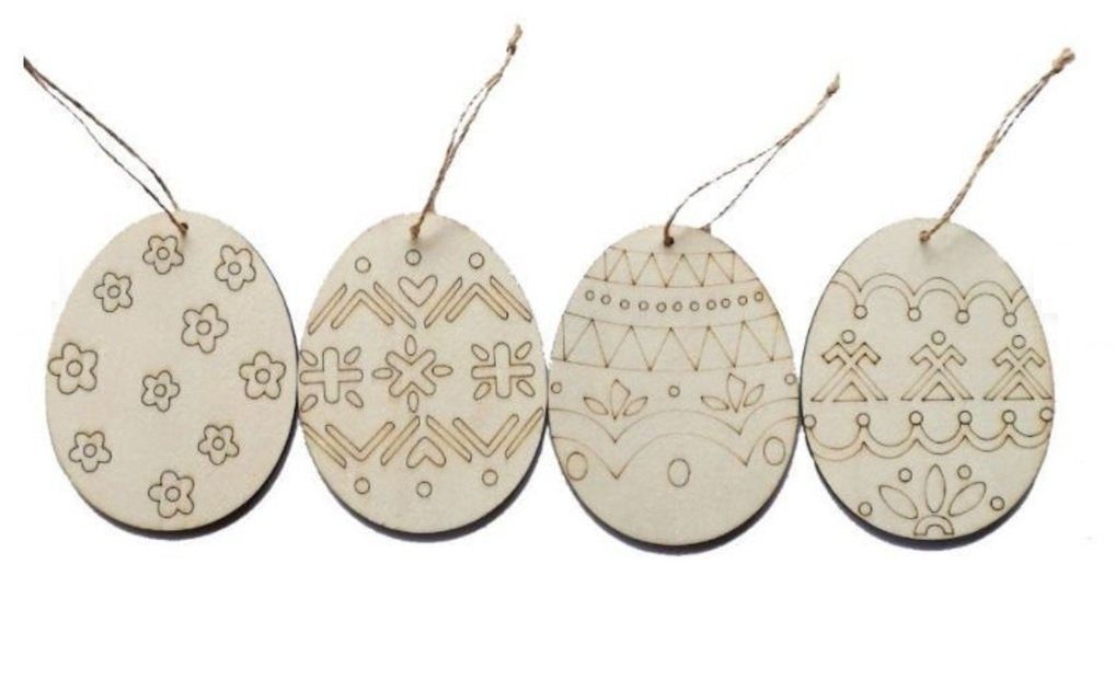 101DIYStudio Osterei zum bemalen 8er Set, Basteln Ostern, Osterdeko Hängend (Süß und Stilvoll), Zum Selbstbemalen