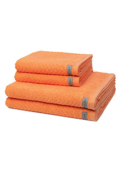 ROSS Handtuch Set Smart, Walkfrottee, (Spar-Set, 4-tlg), 2 X Handtuch 2 X Duschtuch - im Set - Baumwolle -