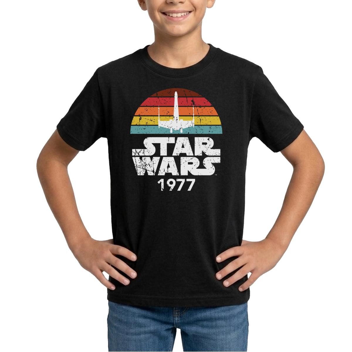 T-Shirt Star Wars Schriftzug 1977 Retro Teenager T-Shirt