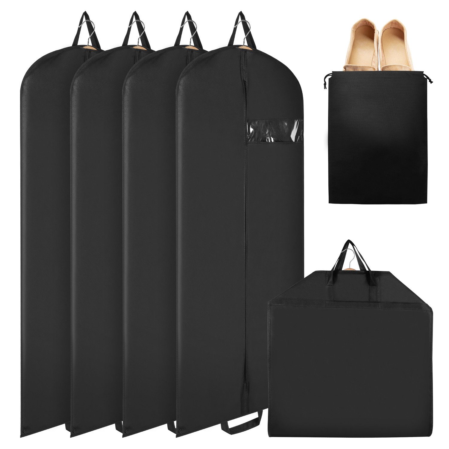 Clanmacy Sitzsack 5St. Kleidersack 128x60cm Kleiderhülle Vliesstoff mit Sch günstig online kaufen