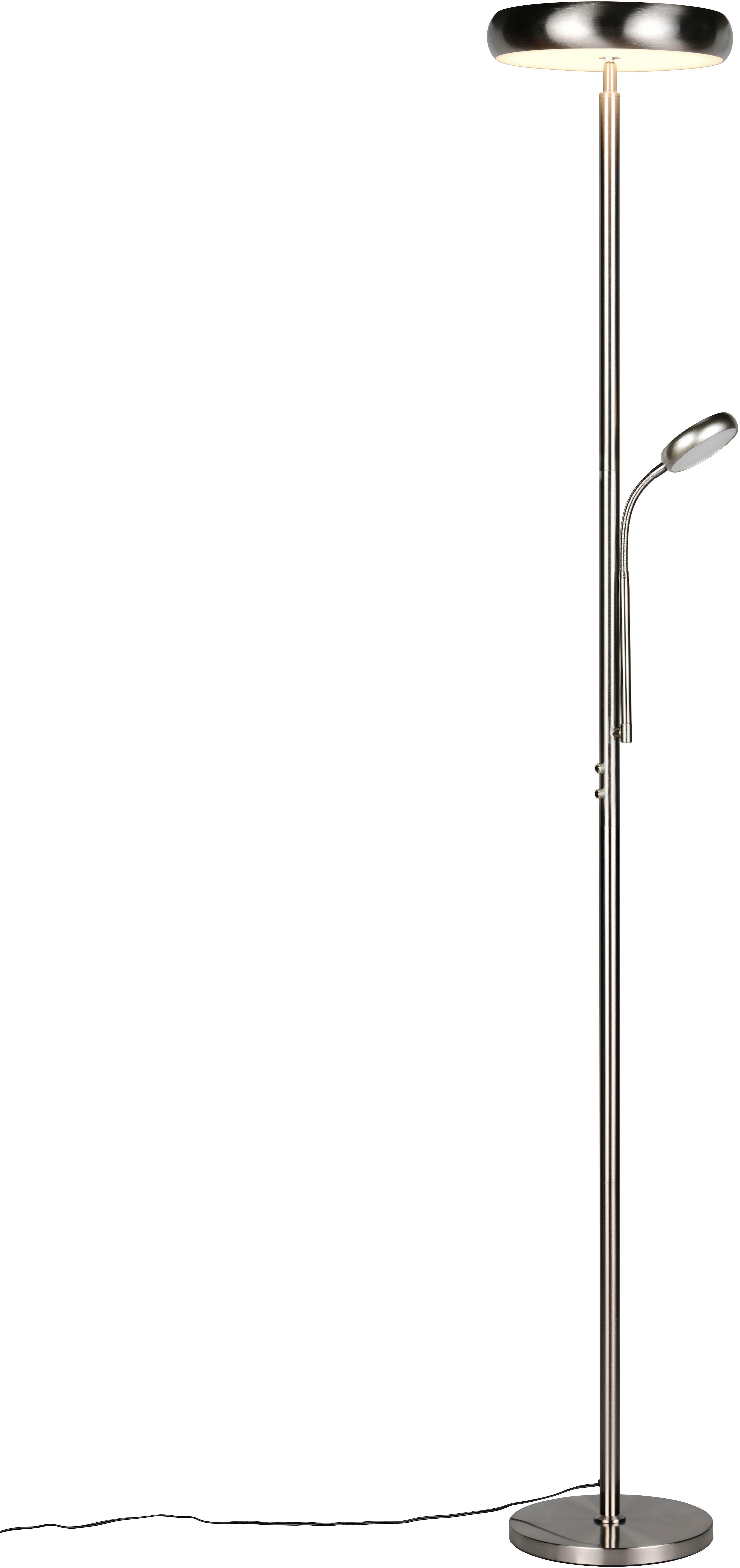 Reality Leuchten LED Stehlampe PALERMO, LED Stehleuchte mit Fernbedienung, 27,5W 2000 Lumen CCT, CCT - über Fernbedienung, Dimmfunktion, Lesearm, Memoryfunktion, getrennt schaltbar, LED fest integriert, warmweiß - kaltweiß, dimmbar, Lichtfarbe einstellbar 3000-6000K warm-/kaltweiß, Höhe 183 cm