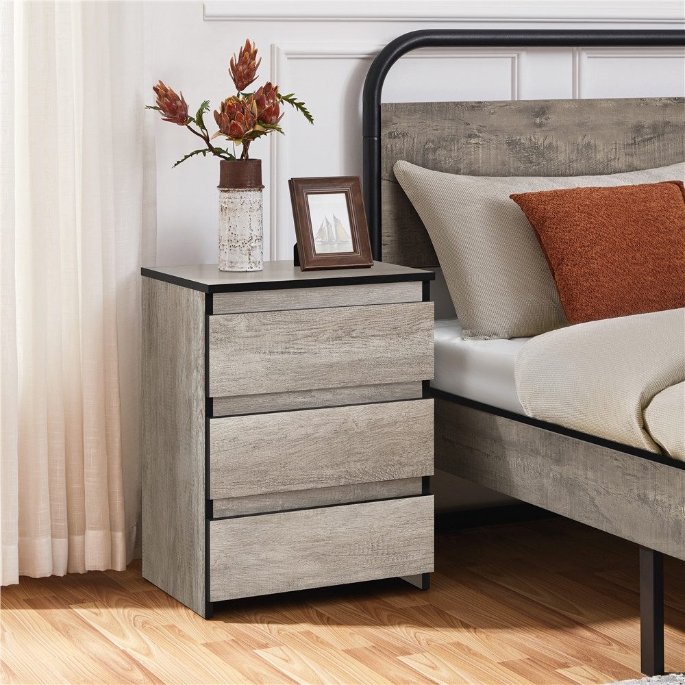 Yaheetech Nachttisch mit 3 Schubladen Nachtschrank (2-St), Nachtkommode Nac günstig online kaufen