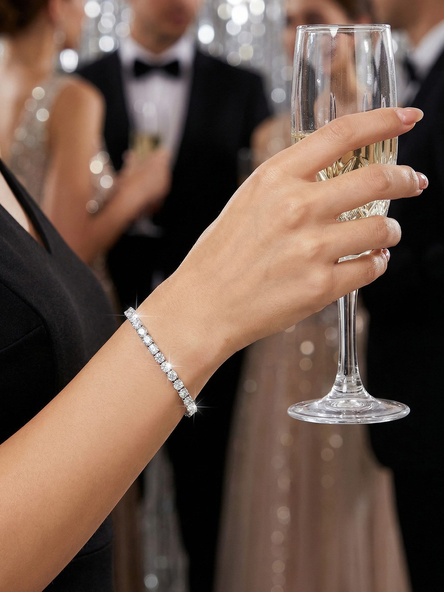 Staufergold Tennisarmband Tennisarmband „Crystal Line“ Silber, handmade with Love!