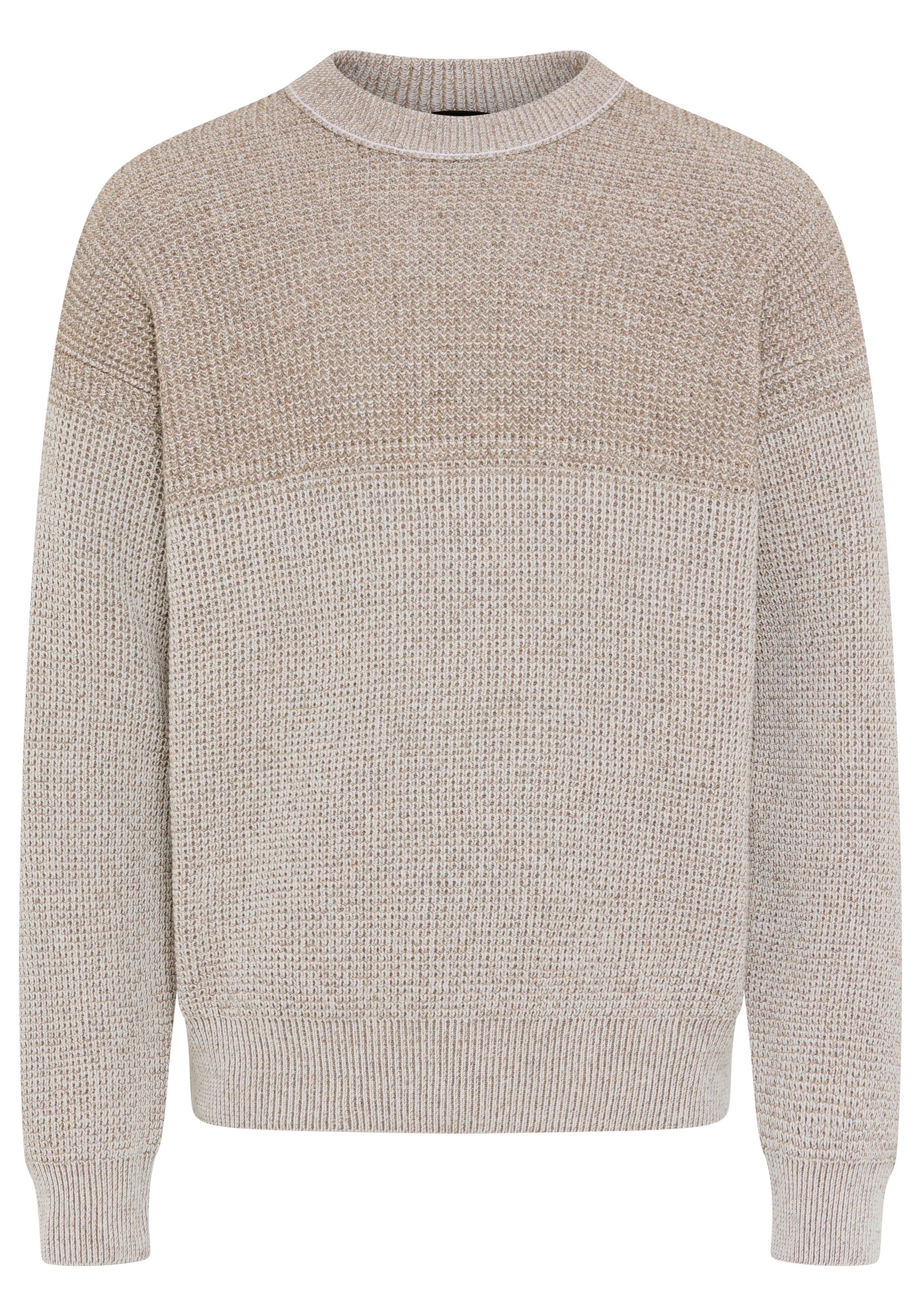 BOSS ORANGE Strickpullover Kartney Rundhalsausschnitt, Regular Fit, Strukturstrick mit Farbverlauf