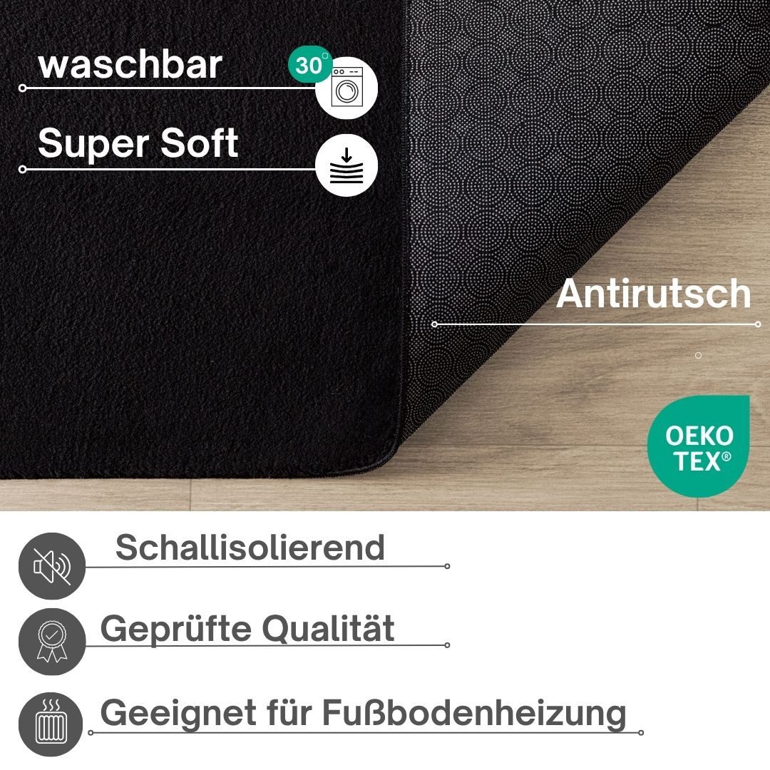 OTTO home Teppich Arabell, Kunstfellteppich, Felloptik, waschbar, rechteckig, Höhe: 16 mm, flauschig, kuschelig, Anti-Rutsch-Unterseite, Wohnzimmer, Schlafzimmer