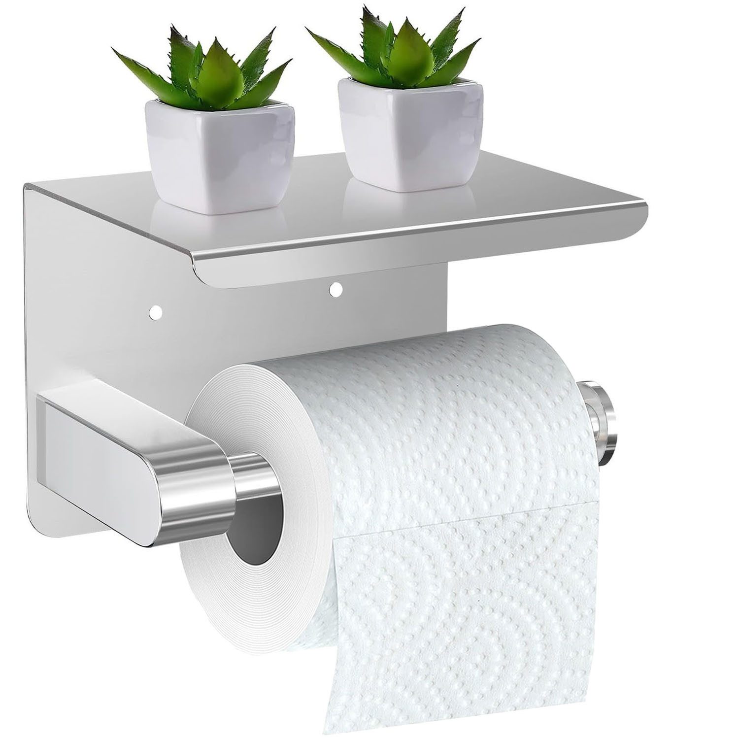 SURFOU Toilettenpapierhalter Ohne Bohren mit Ablage, Selbstklebend & Schrau günstig online kaufen