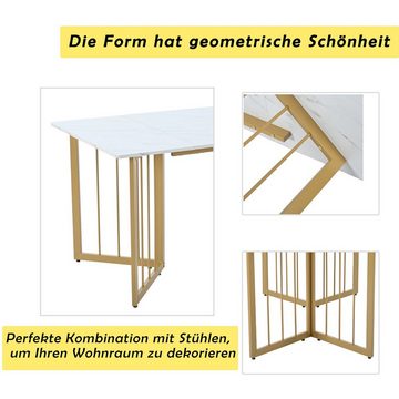 OKWISH Essgruppe Polsterstuhl, (Esszimmerstuhl mit Metallbeinen, Esstisch mit 4 Stühlen), Rückenlehne