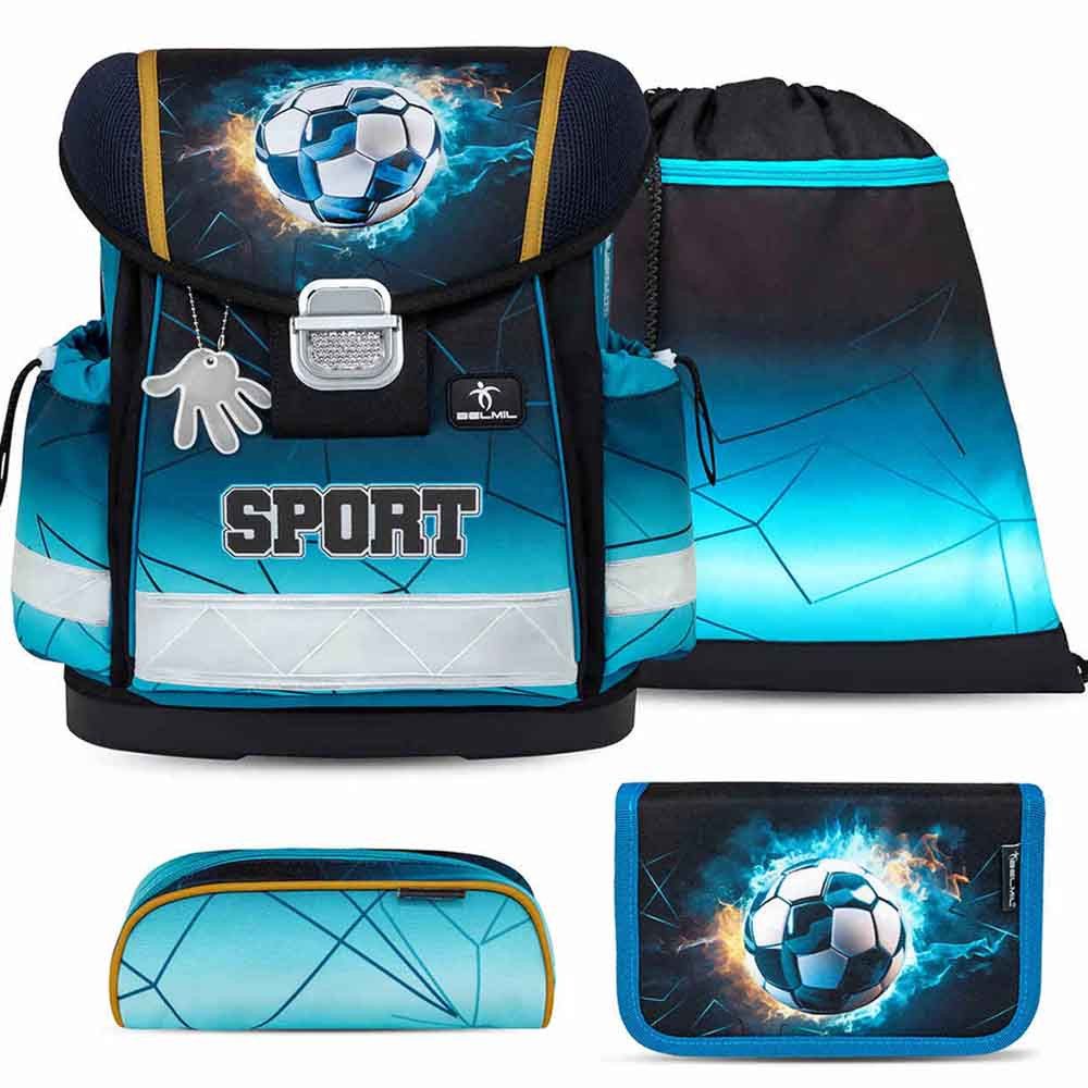 Belmil Schulranzen Set Classy 10-teilig 2025 Jungen Fire Football