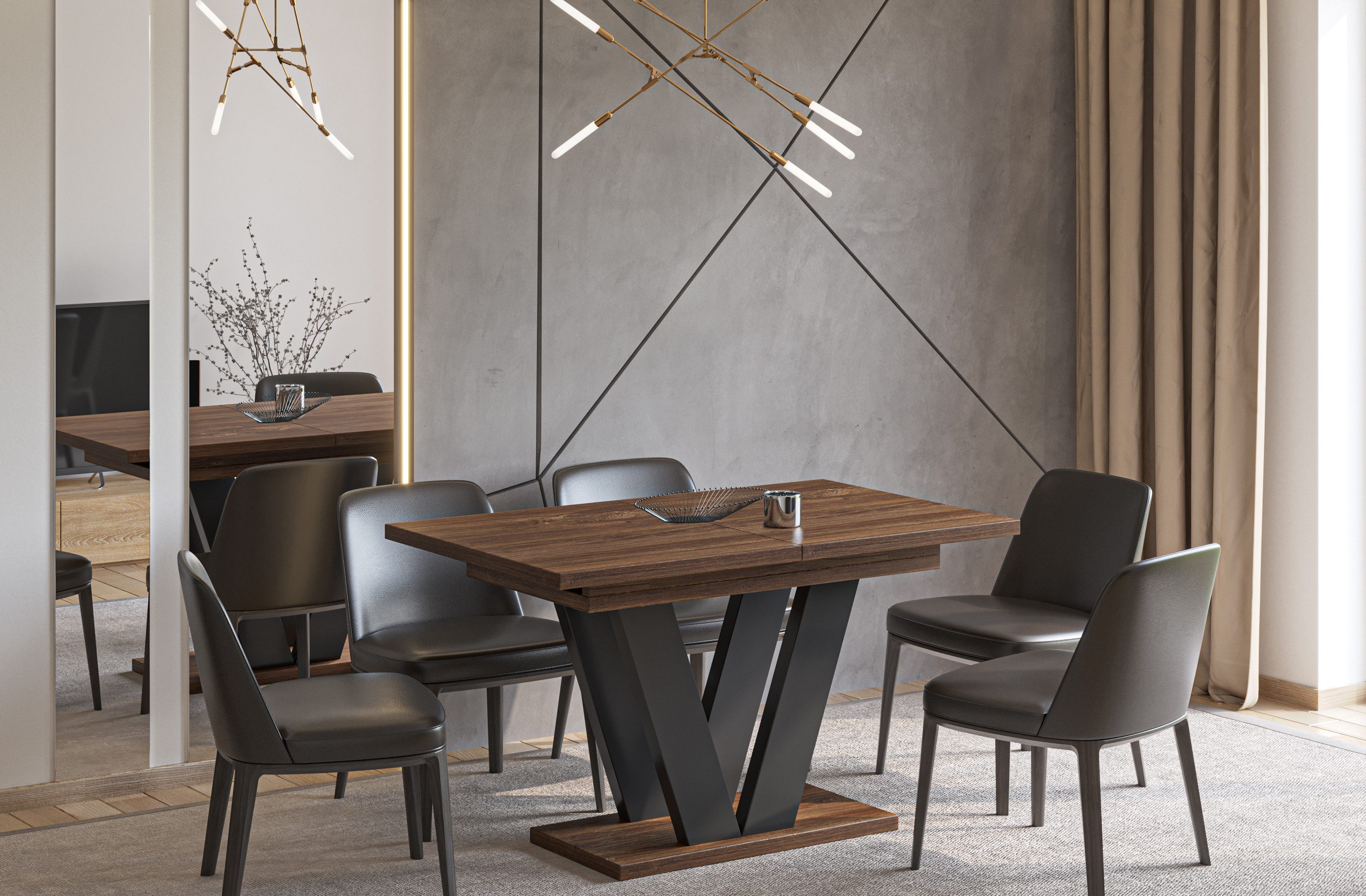 Endo-Moebel Esstisch Lara Esstisch 130–210cm ausziehbar für 8 Personen Tisc günstig online kaufen