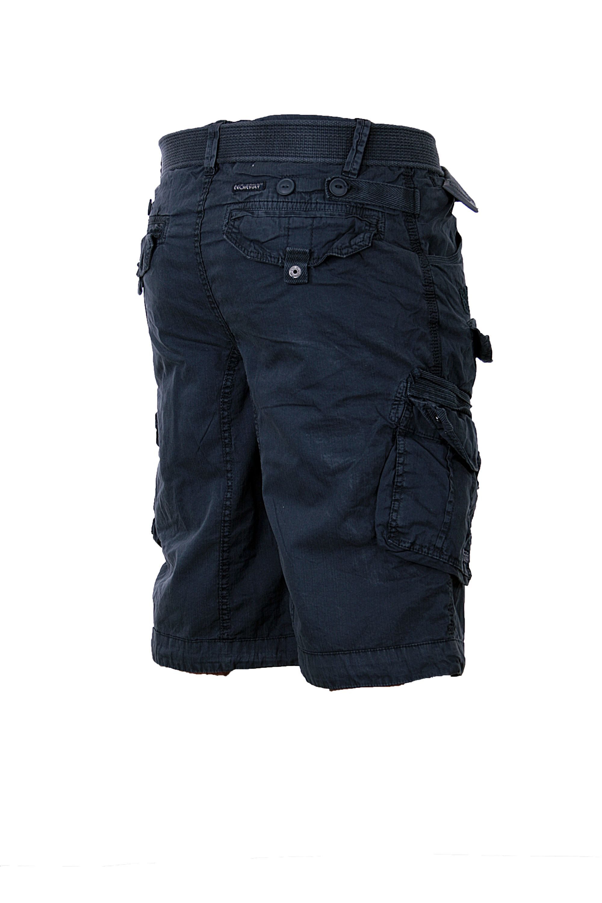 Geographical Norway Shorts Herren Cargo Shorts kurze Hose Short Bermuda Knielang Gürtel Sommer