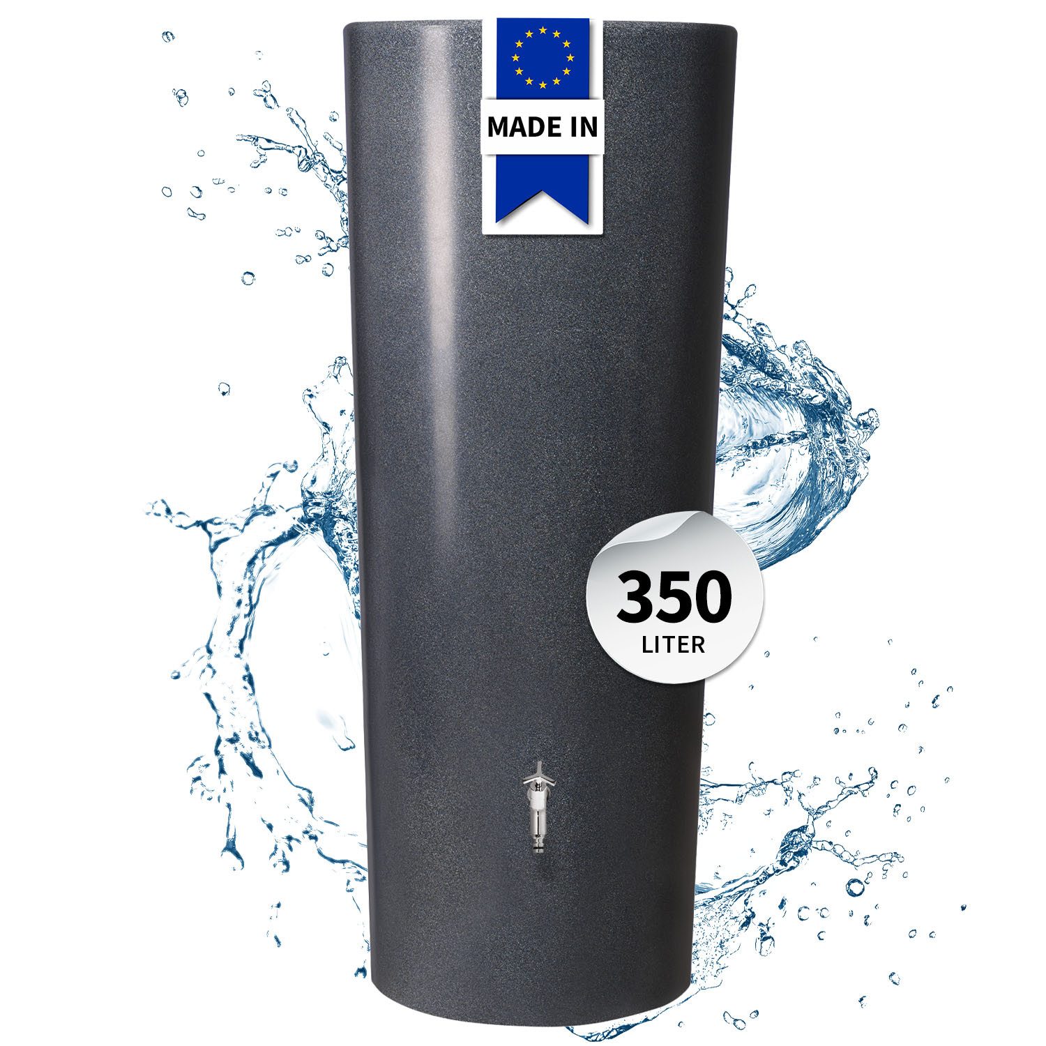 GARANTIA Regentonne STONE 2in1 Regenspeicher 350 Liter lava inkl. Pflanzschale