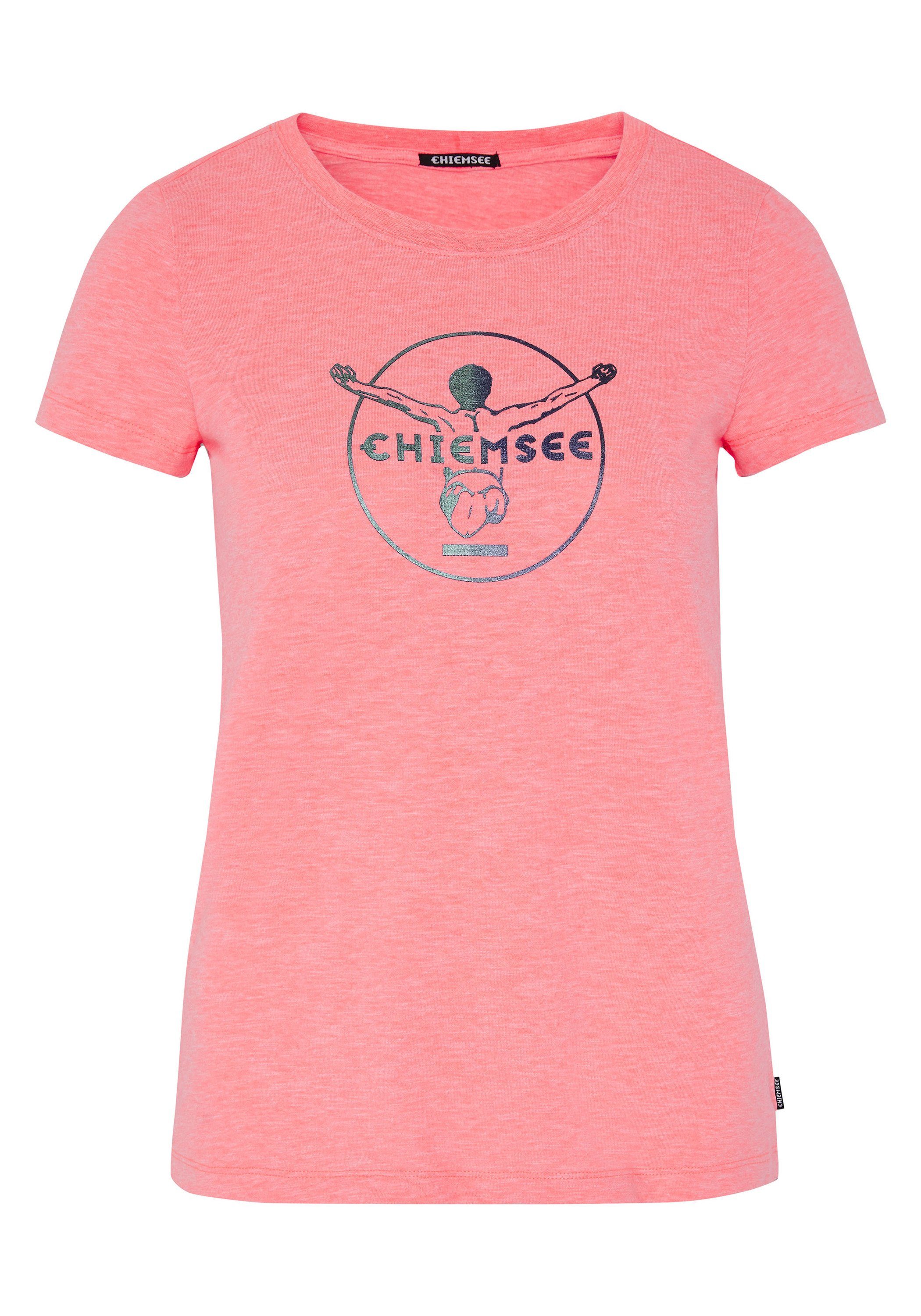 Chiemsee Print-Shirt T-Shirt mit Jumper-Frontprint 1 Pink Neon