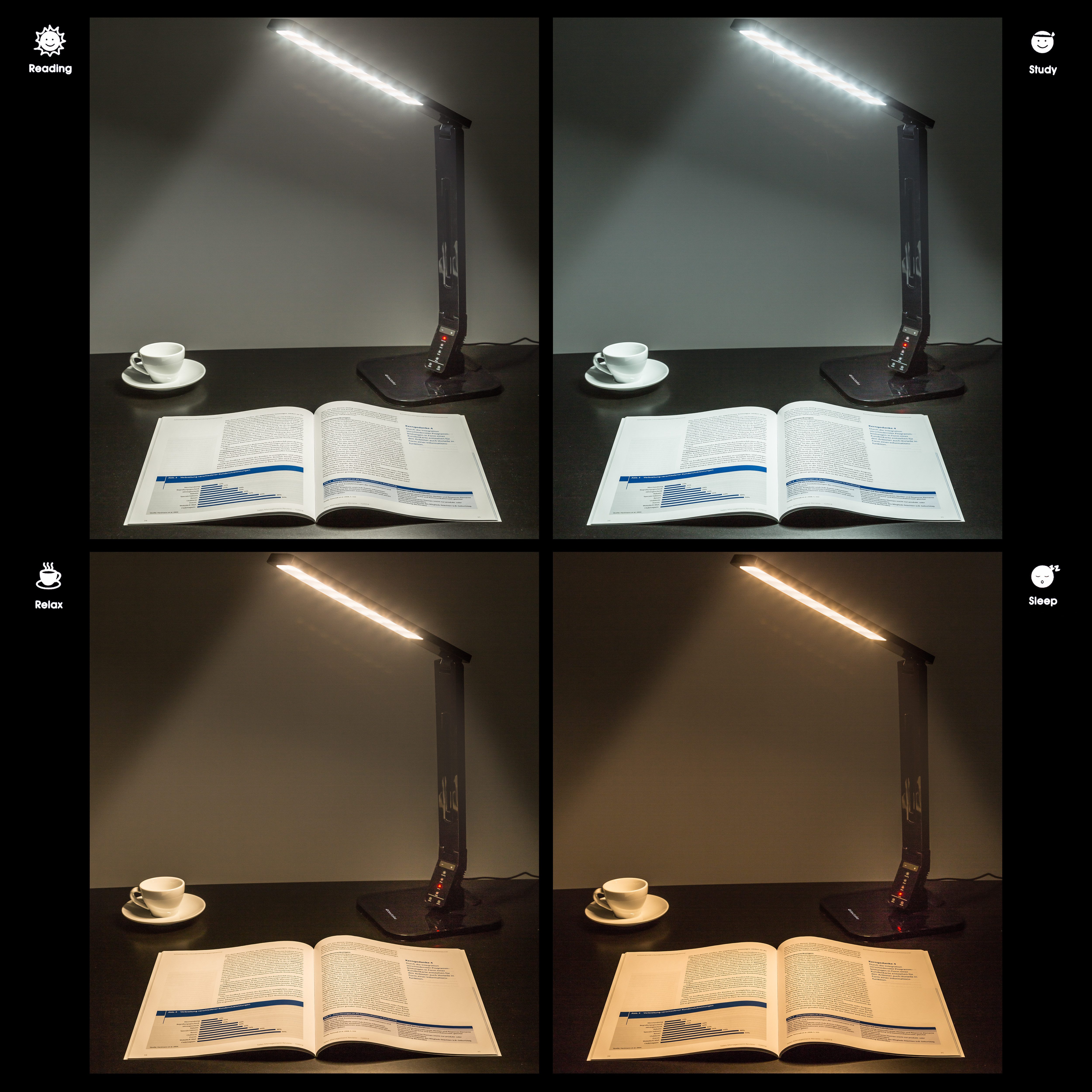 tectake Schreibtischlampe, USB Anschluss, Warmweiß, Dreh-, neig- sowie klap günstig online kaufen