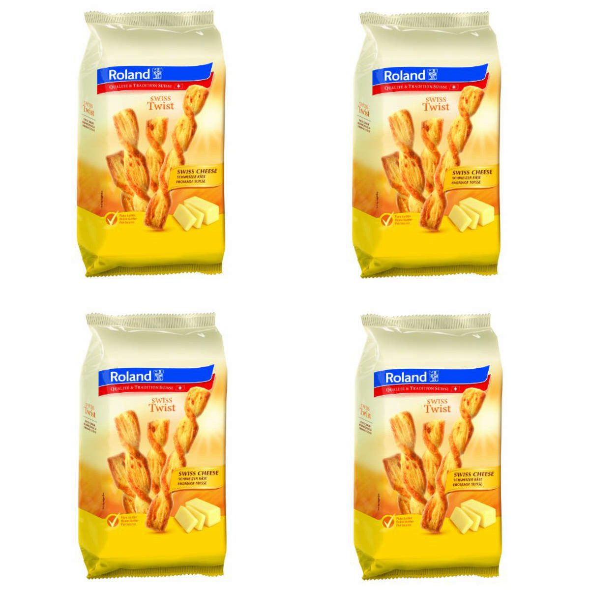 Roland Knabberei, Roland Swiss Twist Schweizer Käse Gebäckstangen 100g 4er Pack