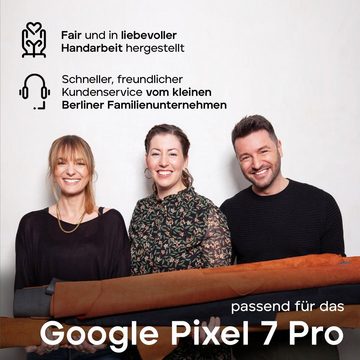 wiiuka Handyhülle suiit Hülle für Google Pixel 7 Pro, Klapphülle Handgefertigt - Deutsches Leder, Premium Case