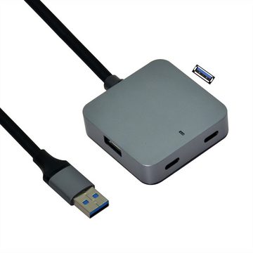 VALUE USB-Verteiler VALUE USB3.2 Gen1 Hub 2xA+ 2xC mit Verlängerungskabel 5m