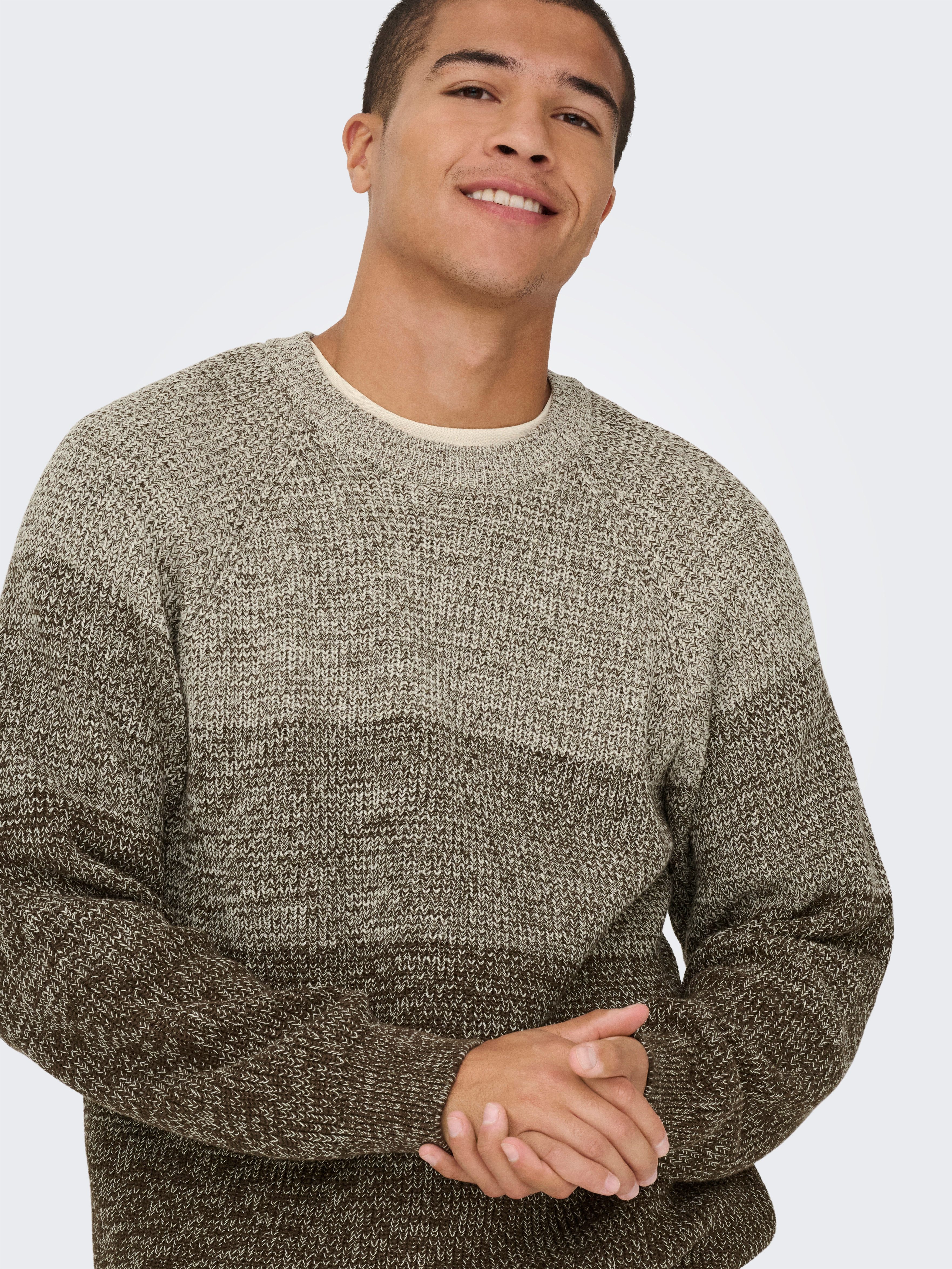 ONLY & SONS Rundhalspullover ONSBIRK RLX LS RAGLAN KNIT CAMP günstig online kaufen