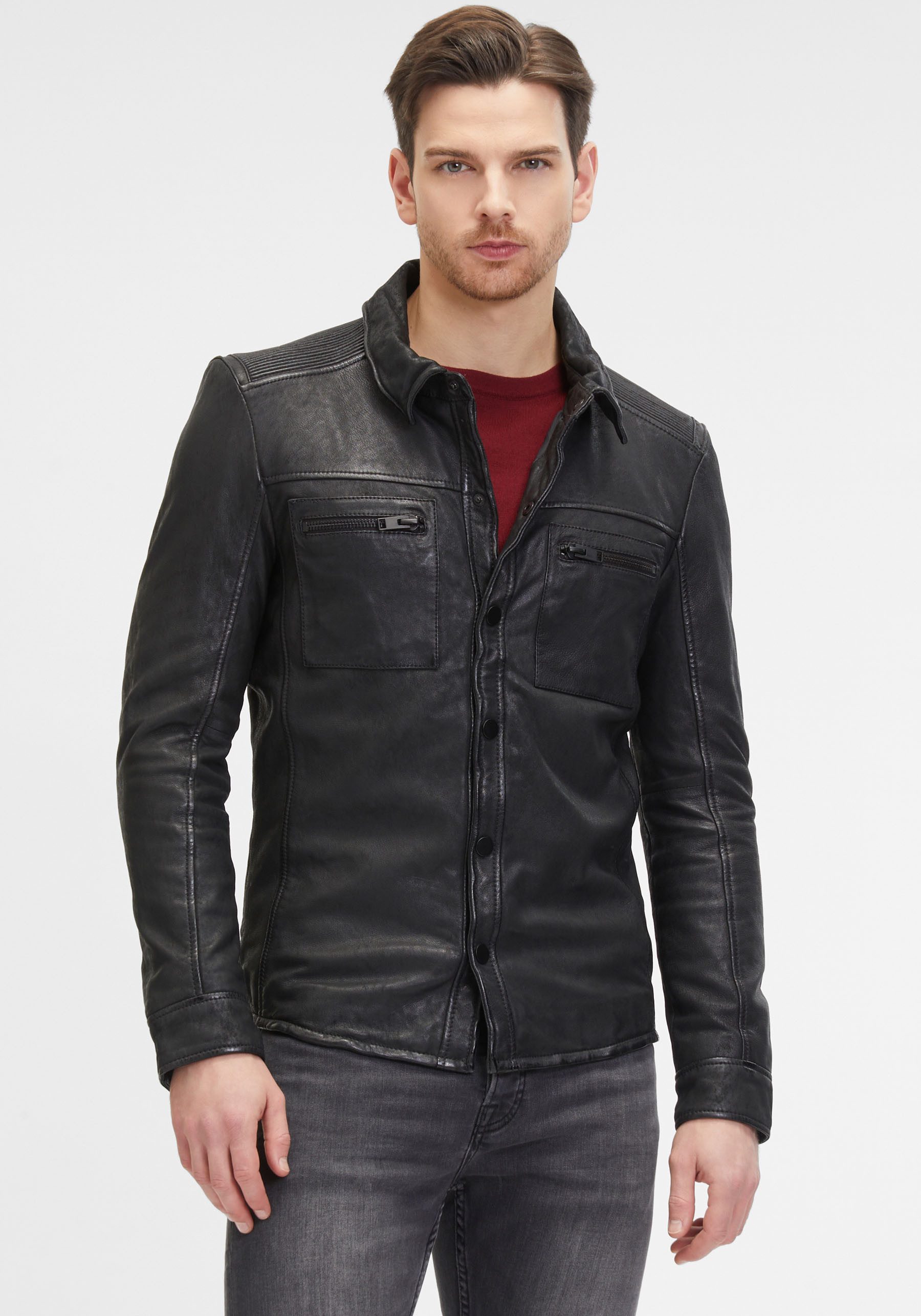 Mauritius Lederjacke G2MImon SF mit Druckerleiste, günstig online kaufen