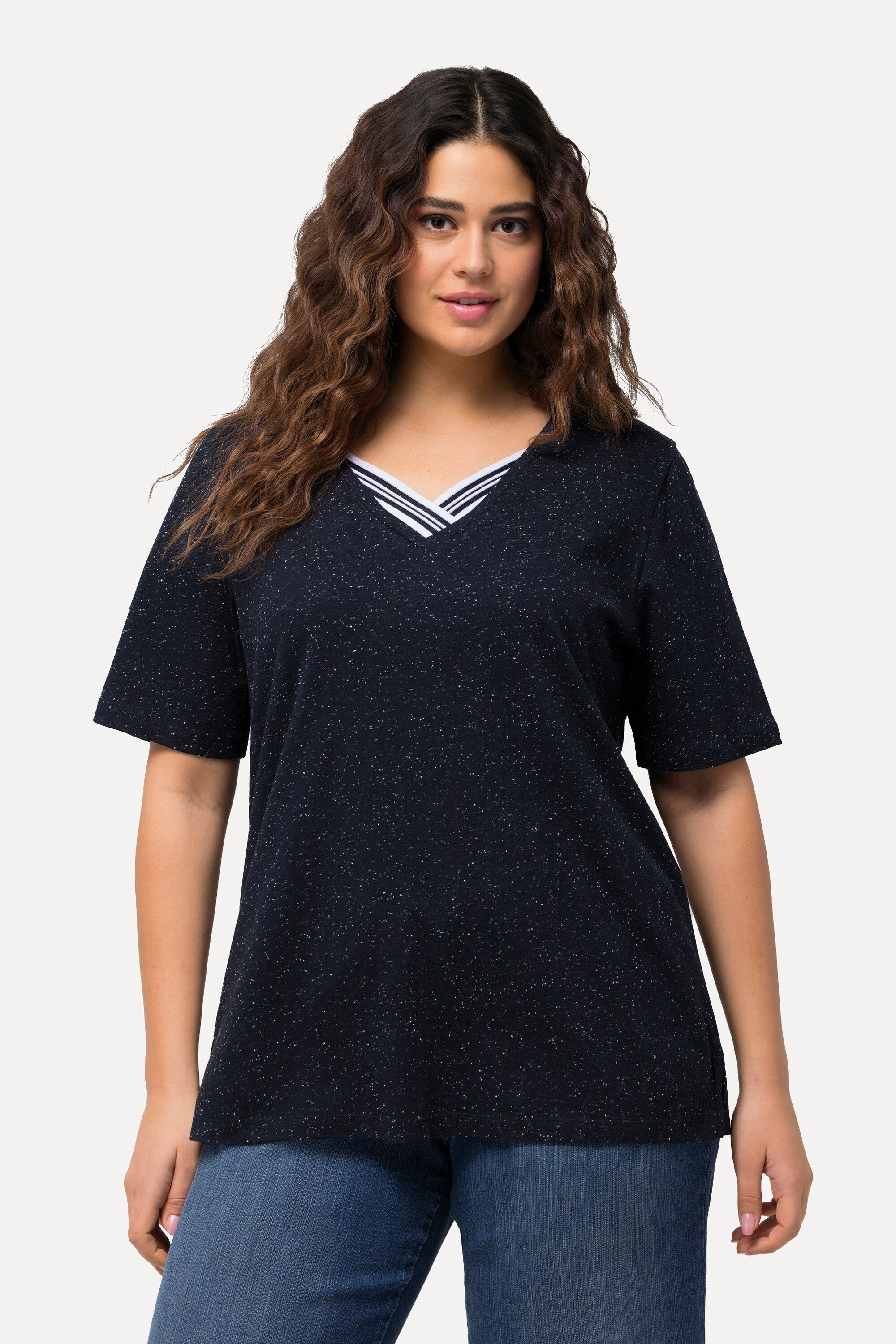 Ulla Popken T-Shirt T-Shirt Noppen Zierbänder günstig online kaufen