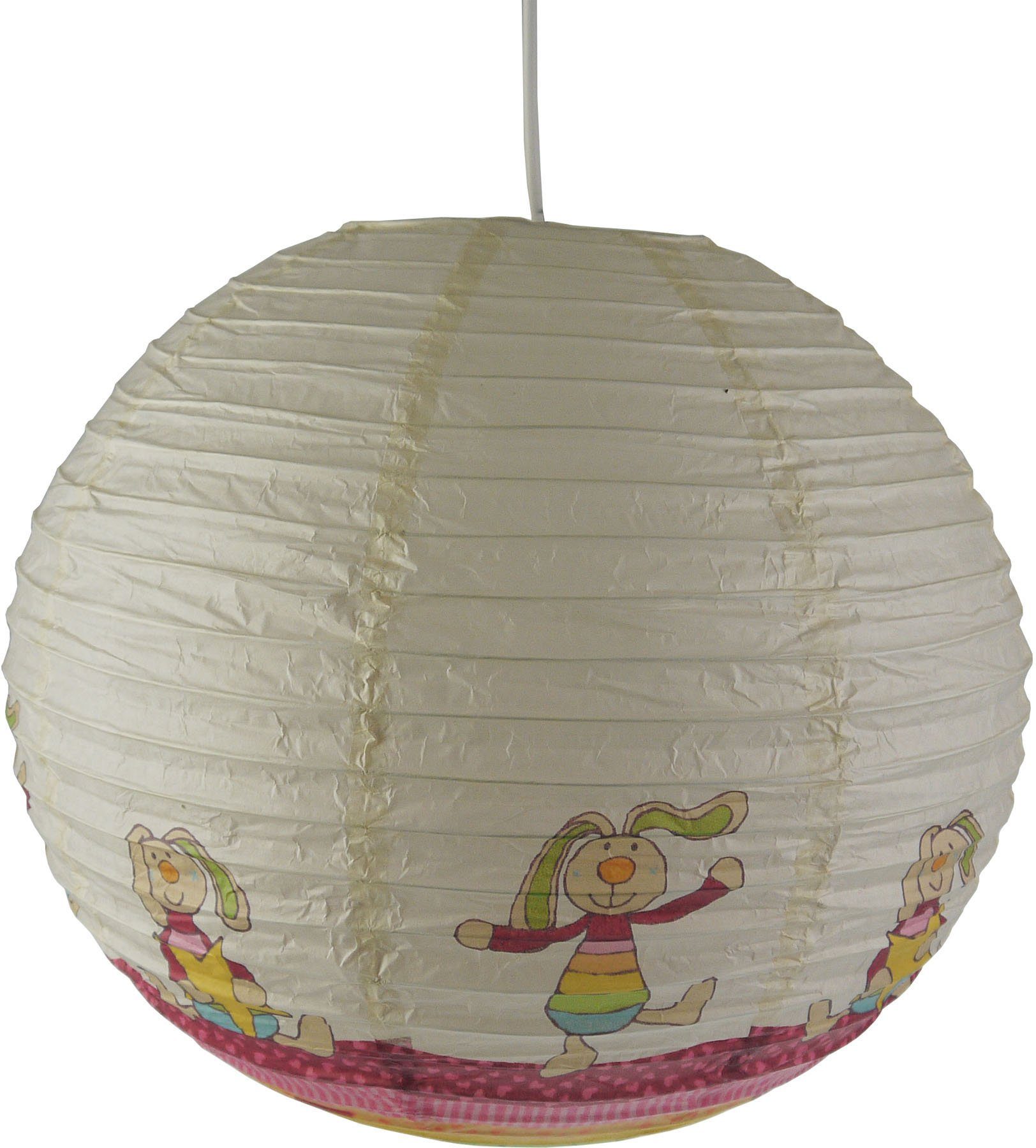 niermann Hängeleuchte Papier-Pendelleuchte Rainbow Rabbit, Kinderzimmer, Kinderlampe