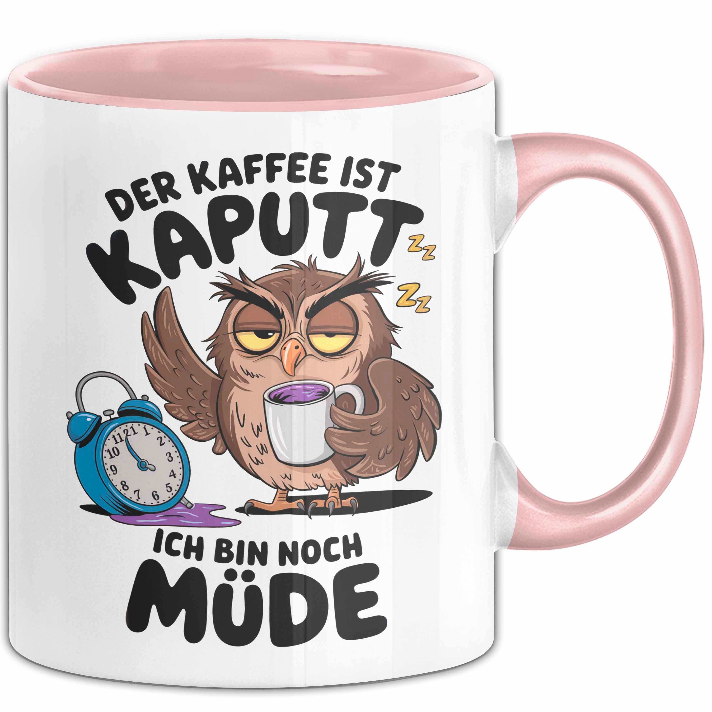 Trendation Tasse Sarkastische Eule Tier Kaffee Tasse Geschenk Lustige Geschenkidee Sp