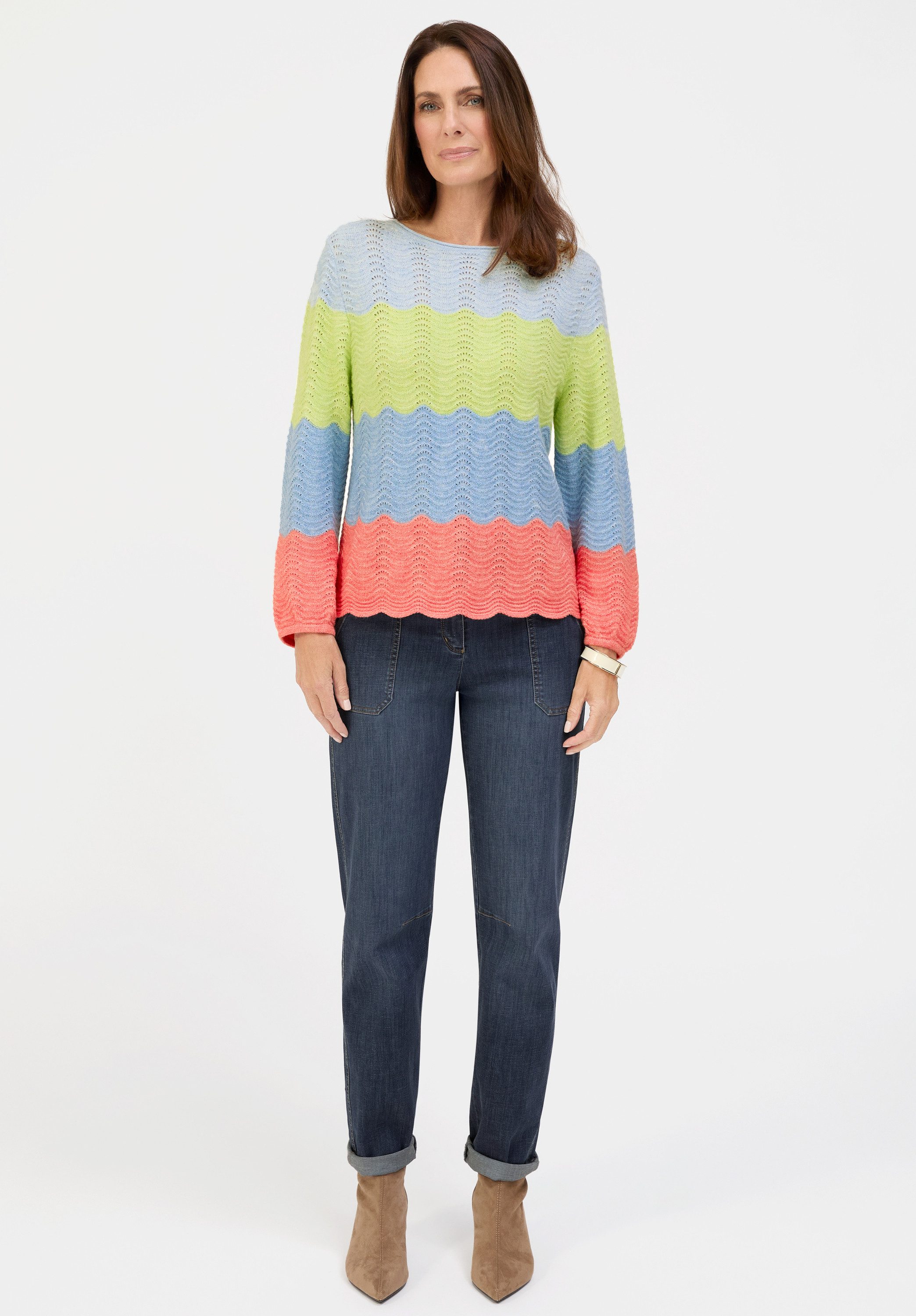 bianca Strickpullover REMIS in frischen Farben als Color-Blocking-Design