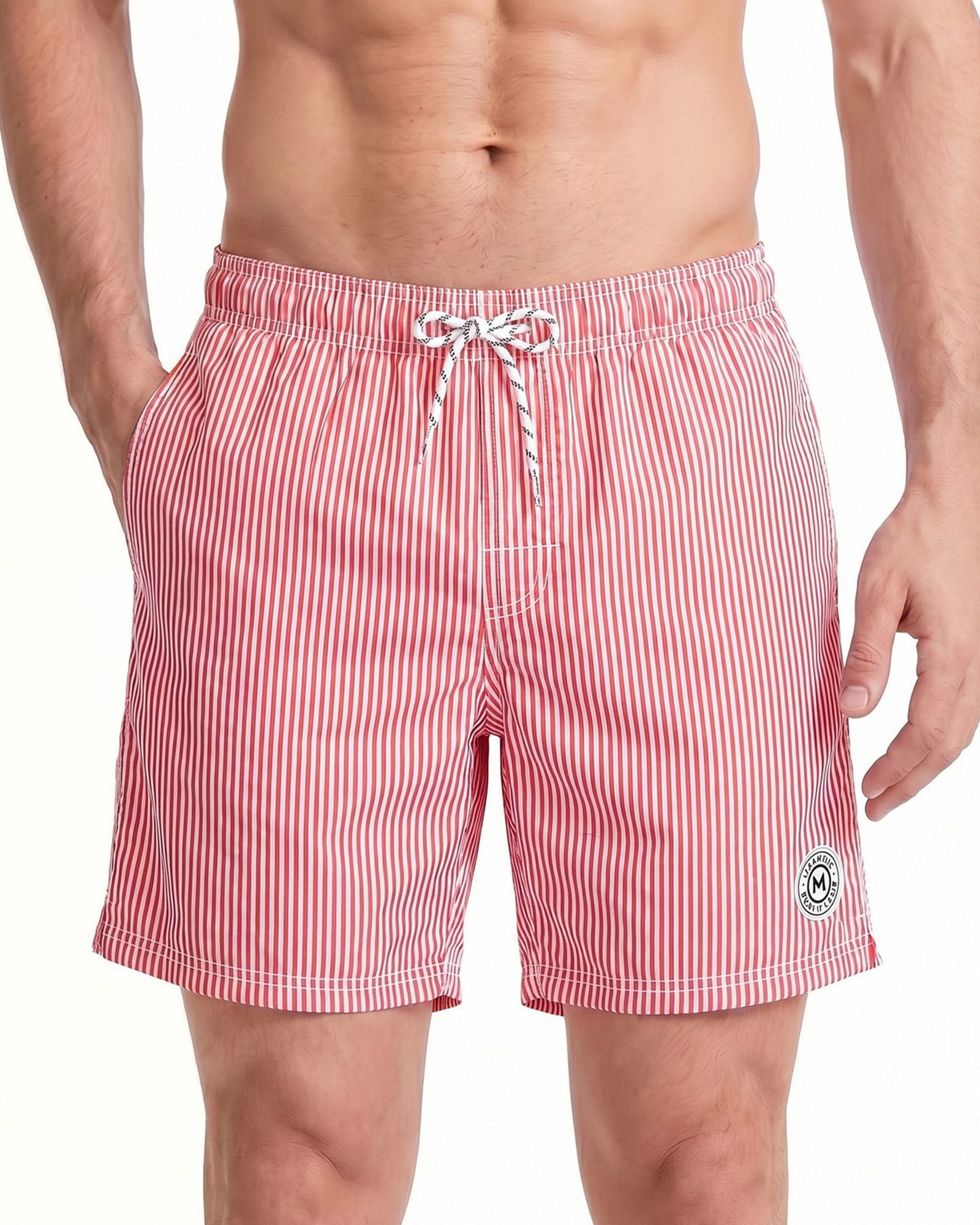 MaaMgic Shorts Herren mit Mesh-Futter kurze Hose schnelltrocknend Badehose lang (1-tlg)